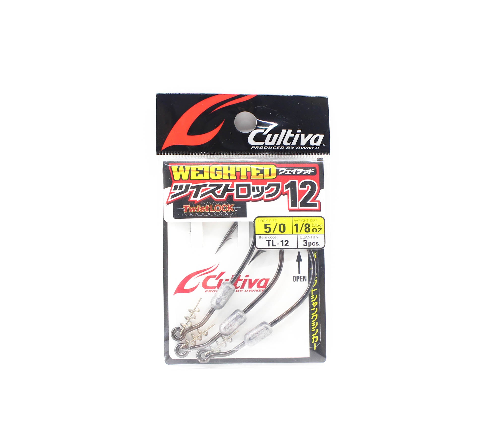 Owner TL-12 Twist Lock Weighted Worm Hook Size 5/0 (9587)