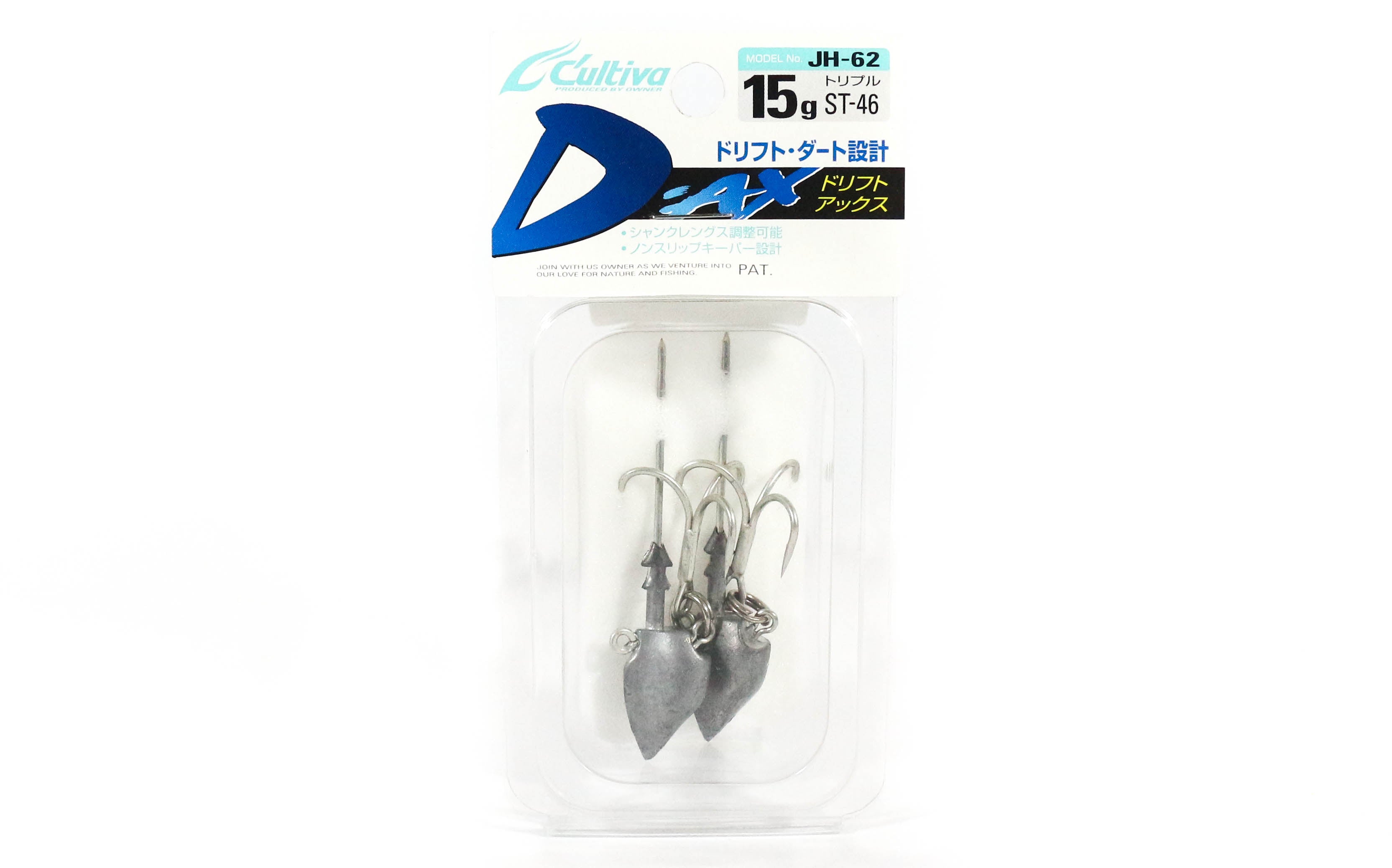 Owner JH-62 Jig Head D. AX ST-46 Treble Hook 15 grams Size 2 (0729)