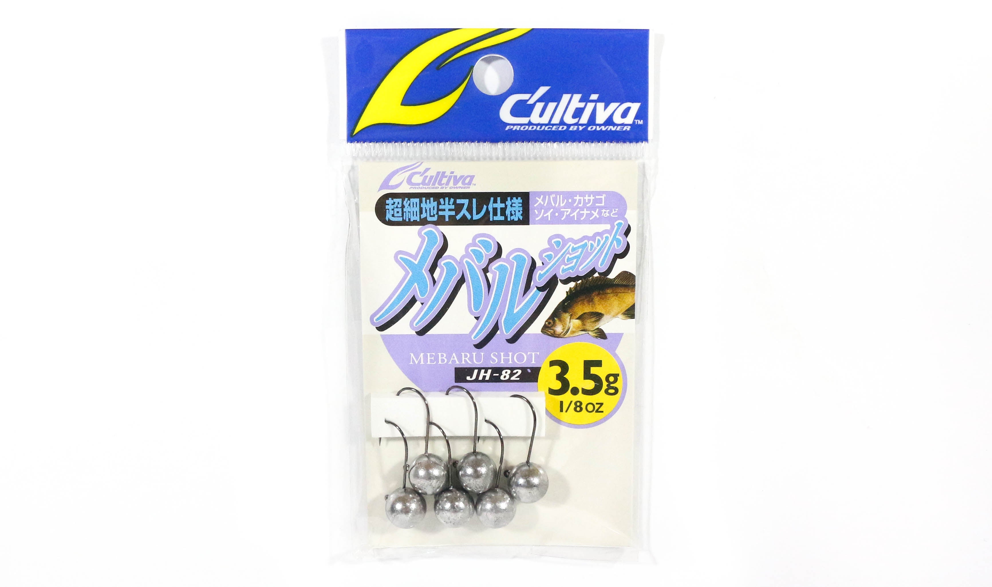 Owner JH-82 Jig Head Mebaru Shot 3.5 grams Size 8 (3744)