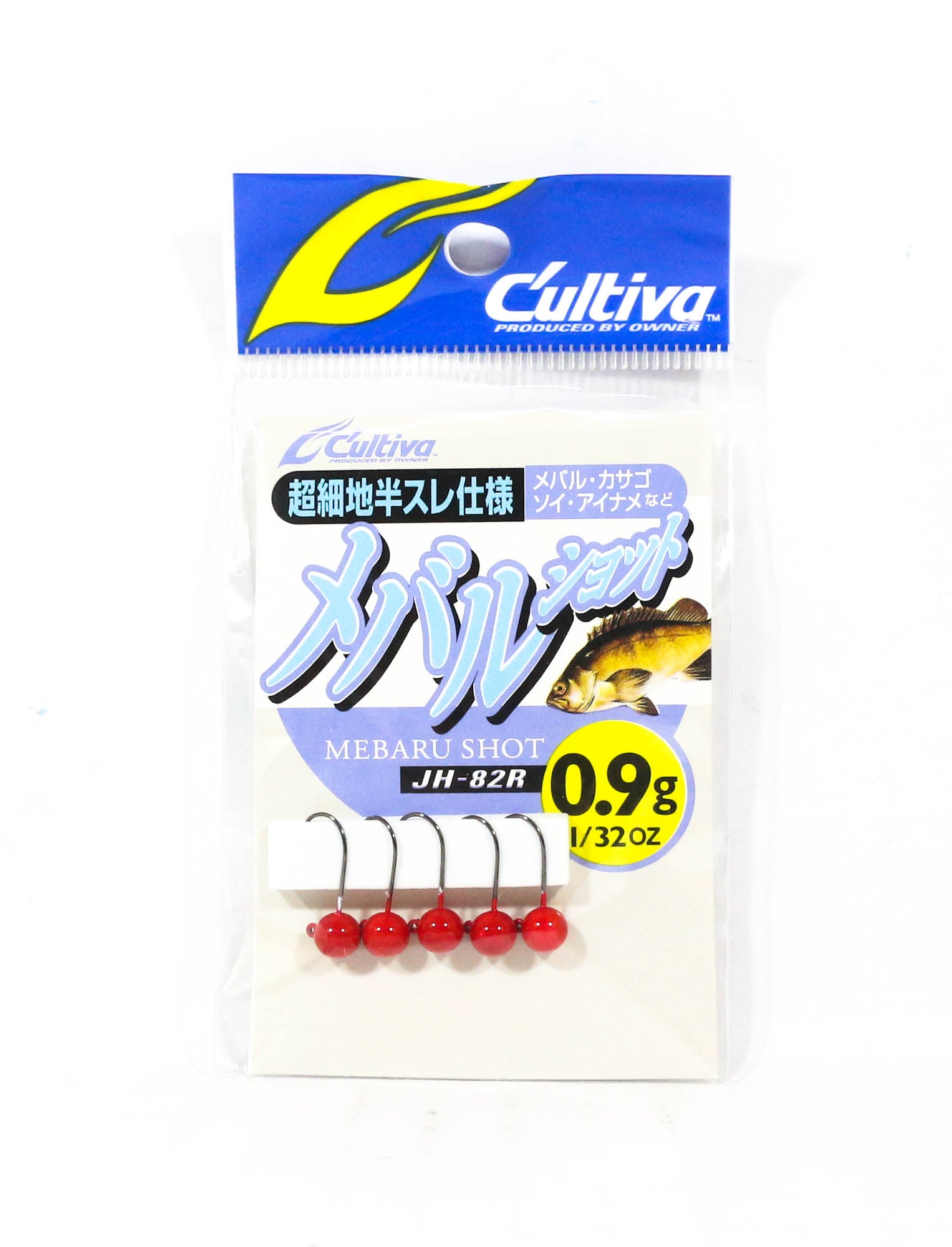 Owner JH-82R Jig Head Mebaru Shot 0.9 grams Size 12 Red (4161)
