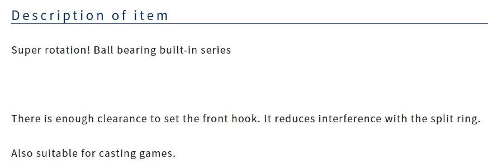 Owner TSS-51 Taff Swivel Stain Jig Spin Ball Bearing Swivel Size 1 (5953)