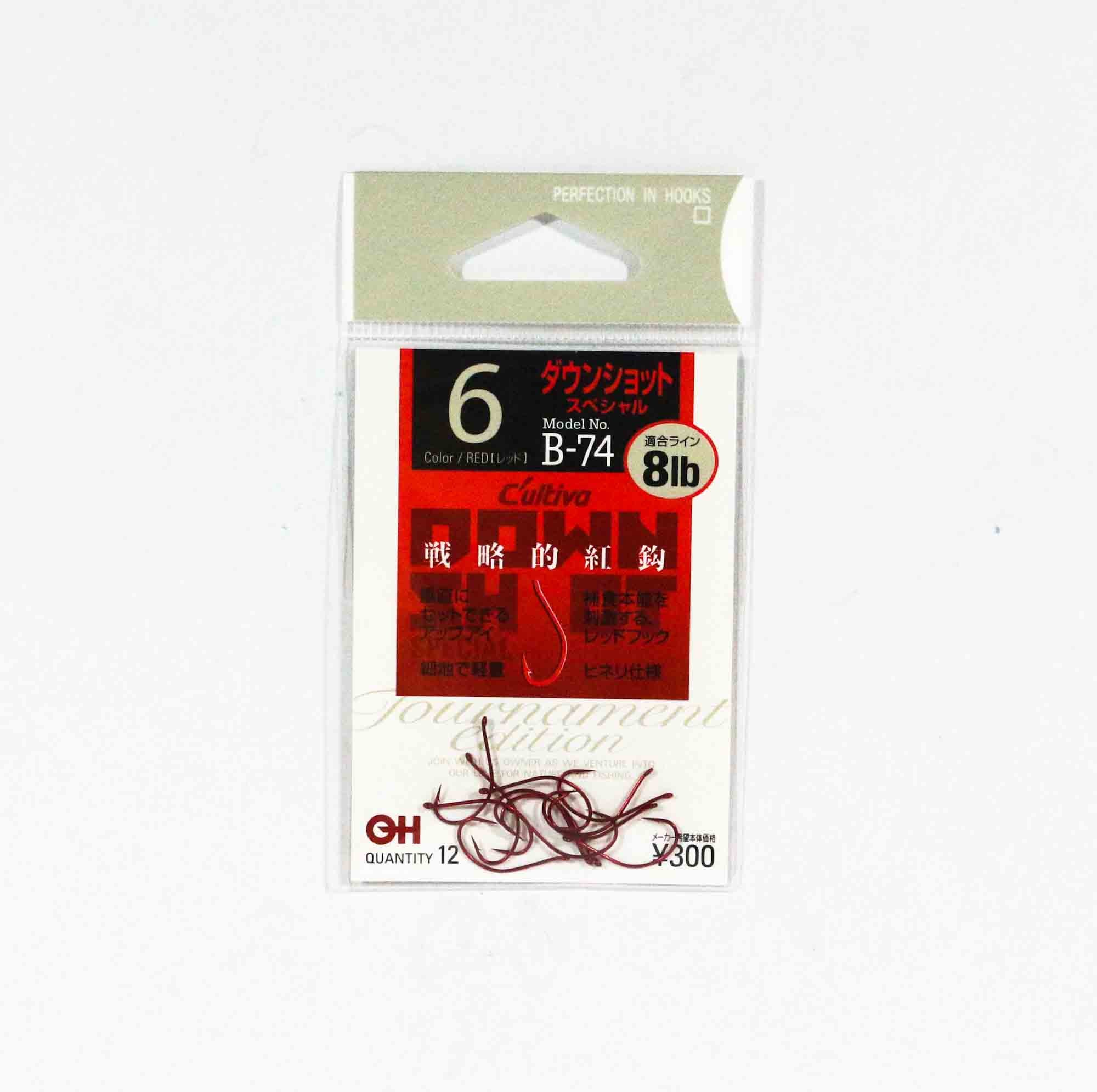 Owner B-74 Worm Hook Down Shot SP Size 6 (5828)