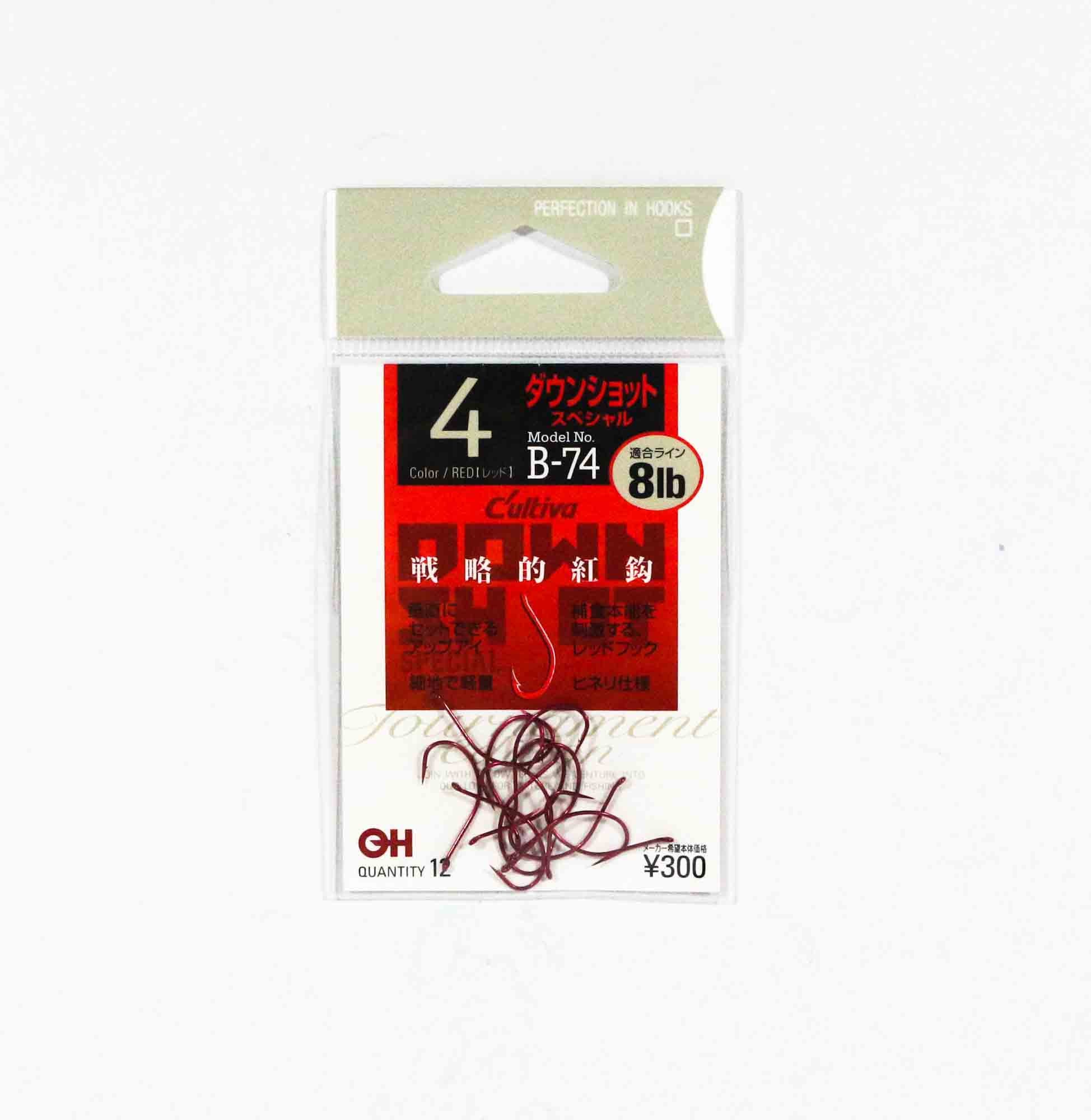 Owner B-74 Worm Hook Down Shot SP Size 4 (5859)