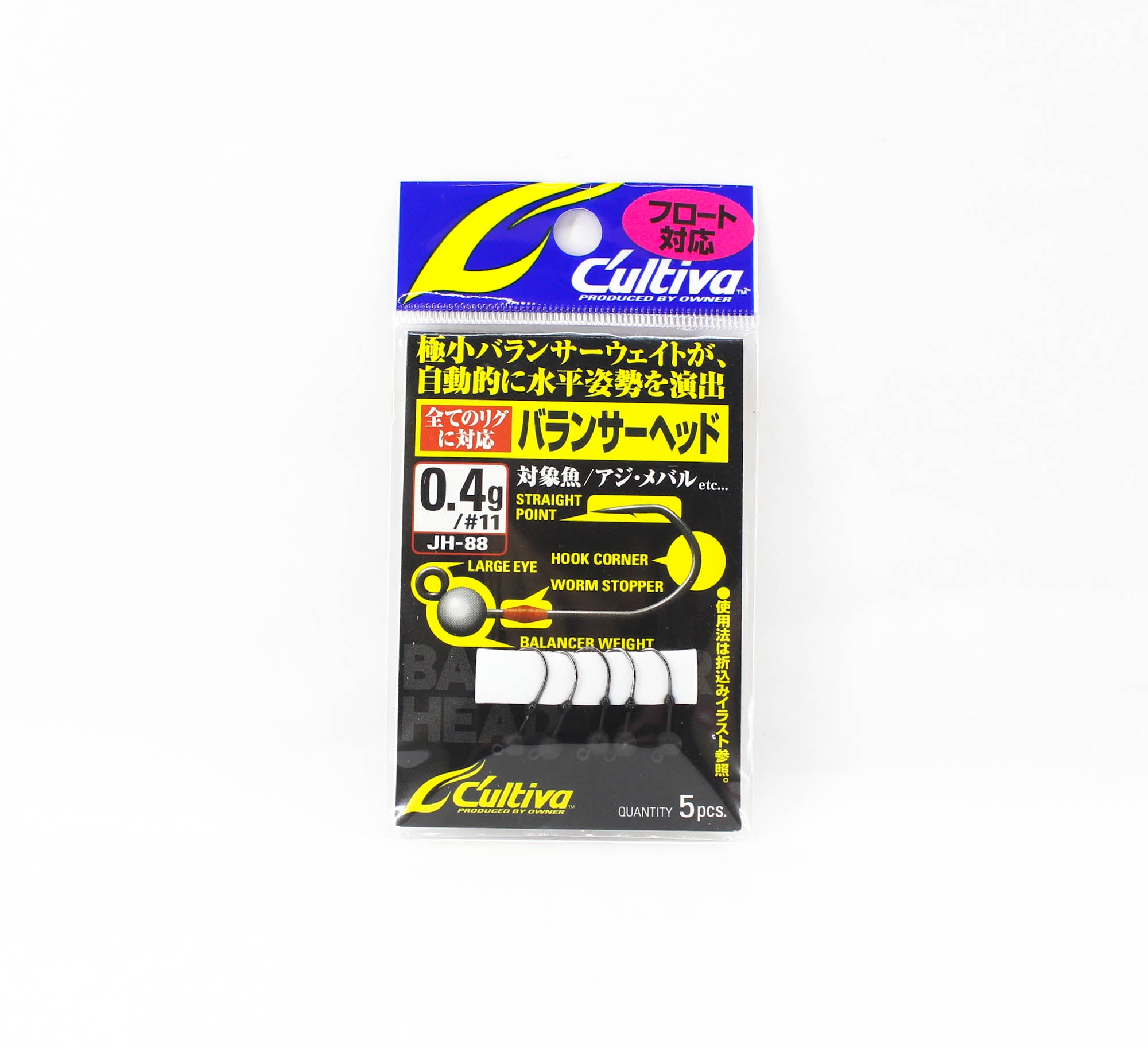 Owner JH-88 Jig Head Mini Black Balancer 0.4g Hook Size 11 (0839)