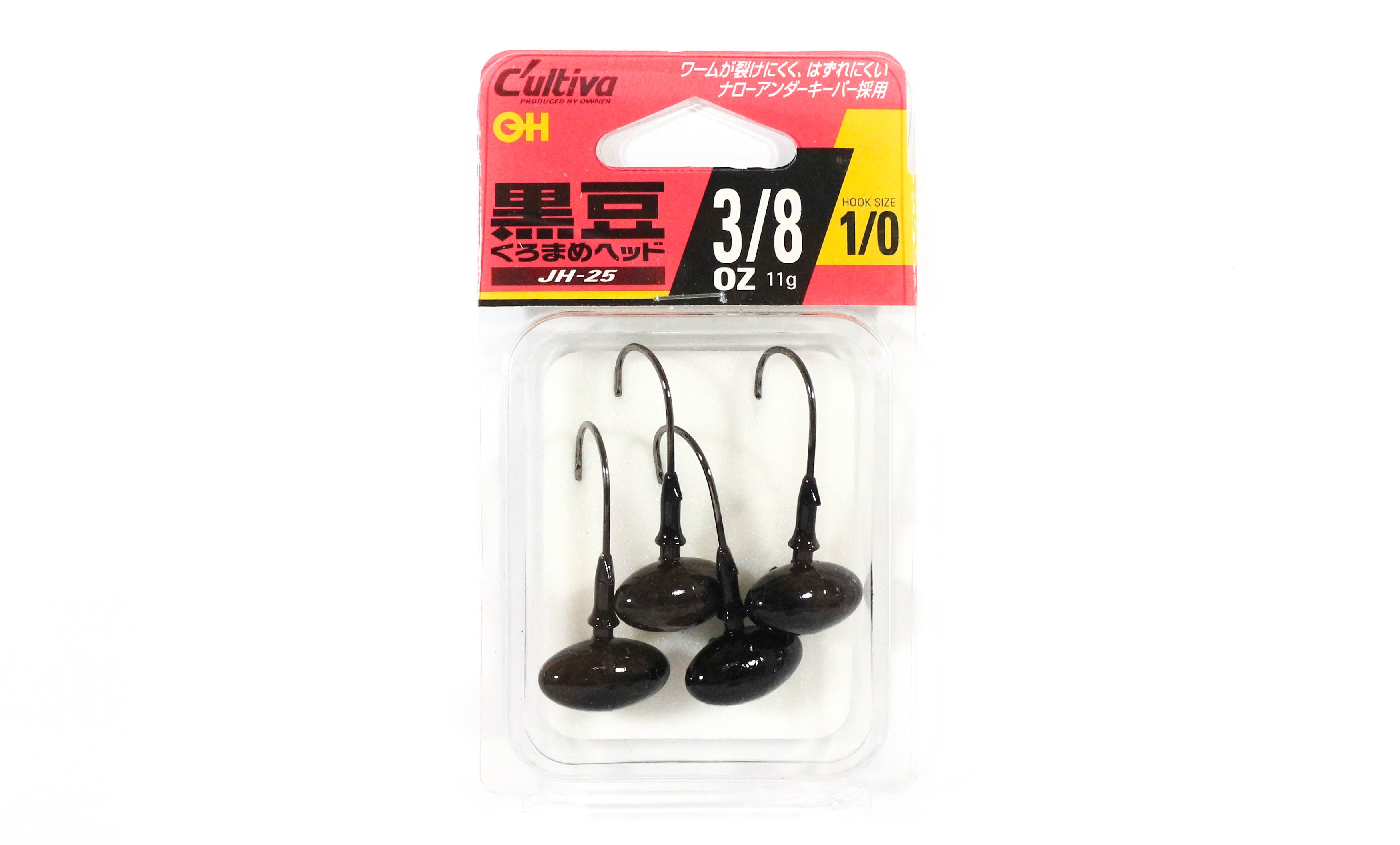 Owner JH-25 Jig Head Black Bean 3/8 oz Size 1/0 (7868)