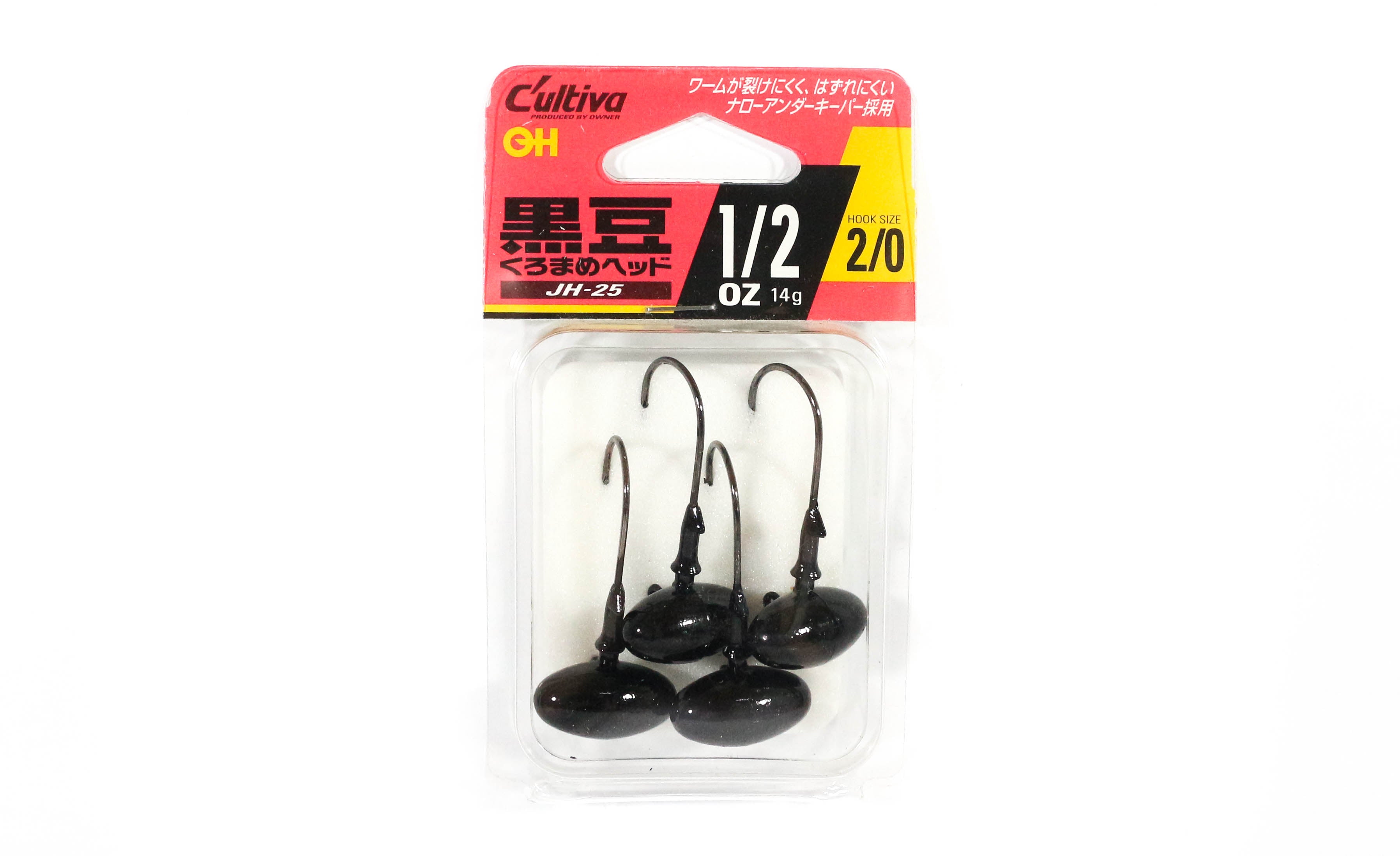 Owner JH-25 Jig Head Black Bean 1/2 oz Size 2/0 (7882)