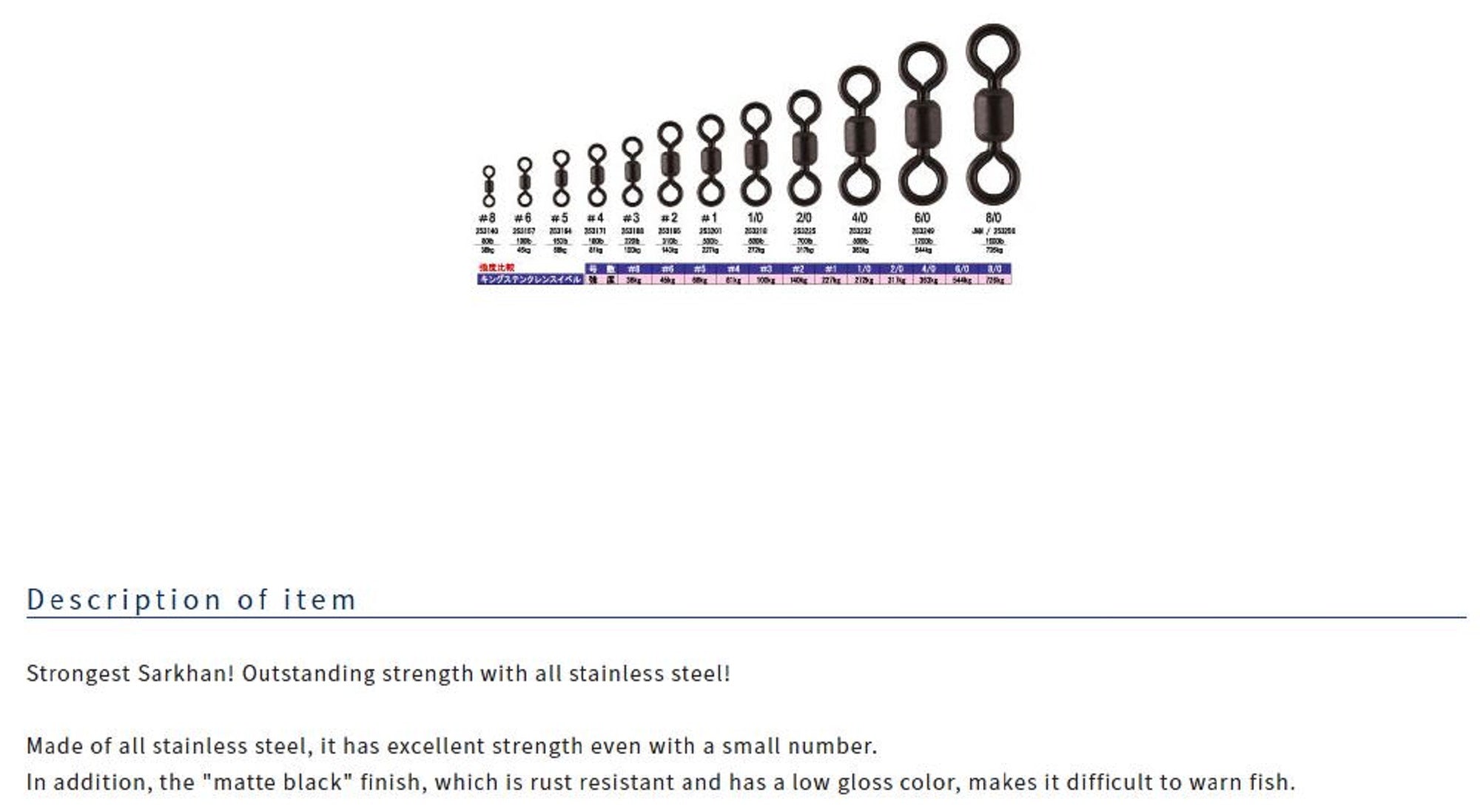 Owner KS-11 Swivel King Stain Crane Swivel Size 2/0 (3225)