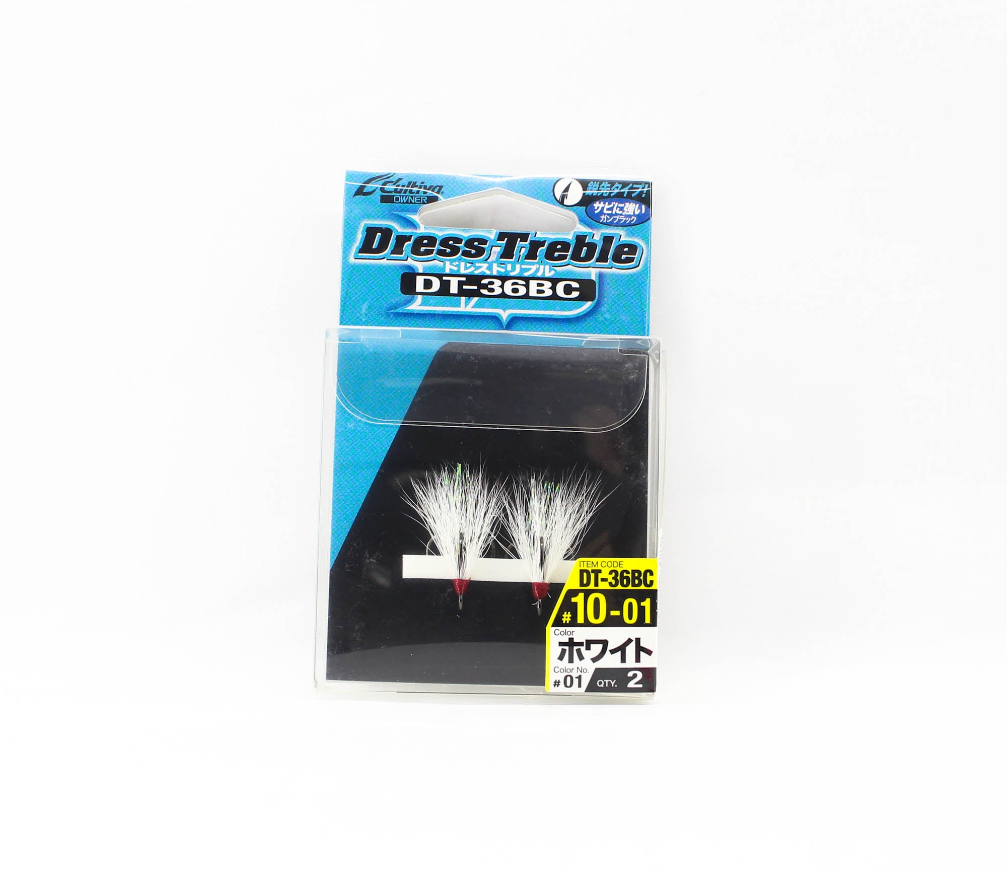 Owner DT-36 BC Dress Treble Hook Size 10 White (7959)
