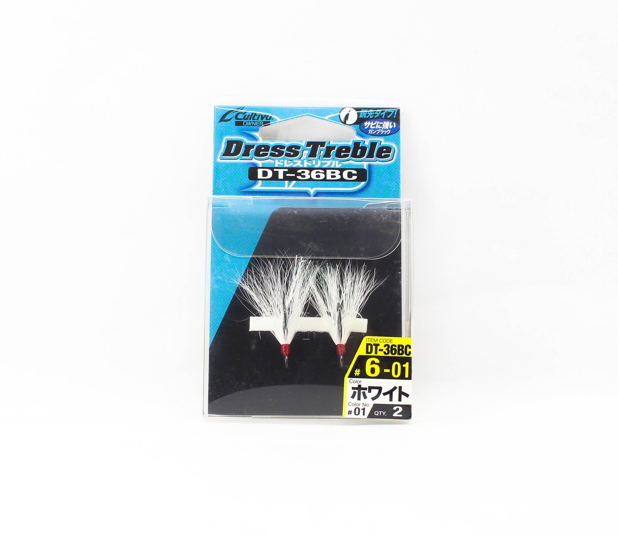 Owner DT-36 BC Dress Treble Hook Size 6 White (7973)