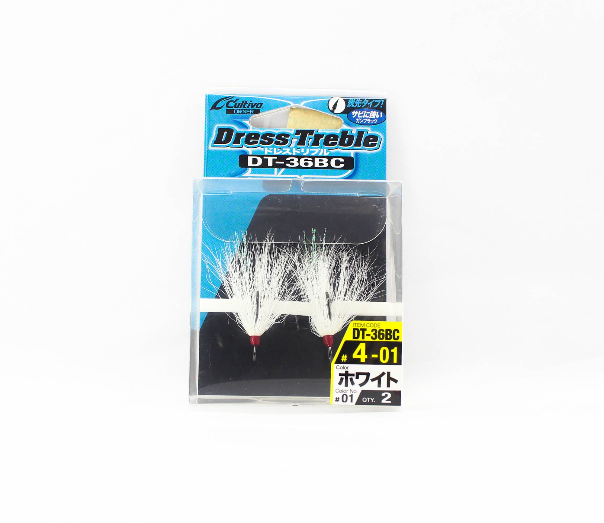 Owner DT-36 BC Dress Treble Hook Size 4 White (7980)