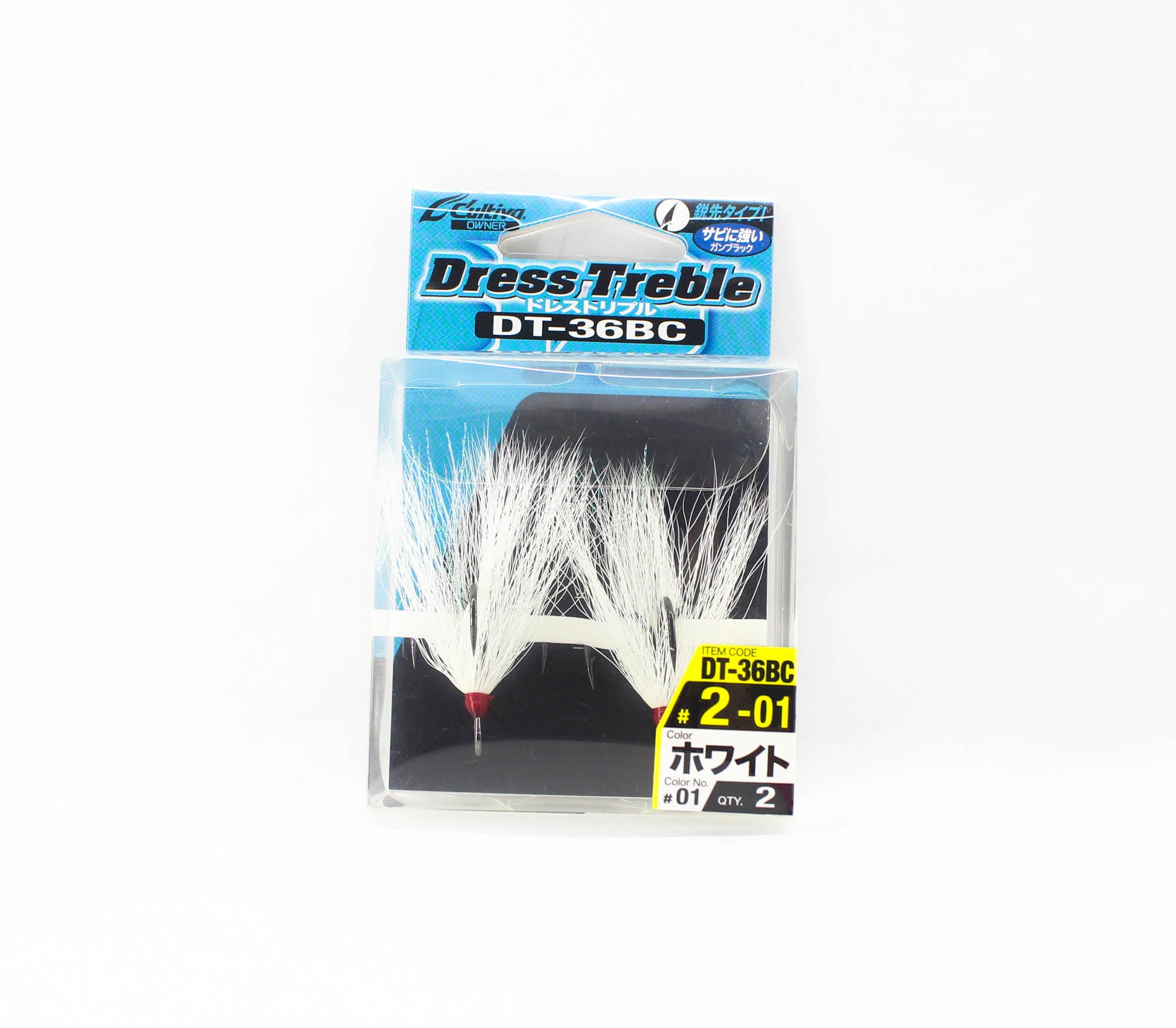 Owner DT-36 BC Dress Treble Hook Size 2 White (7997)