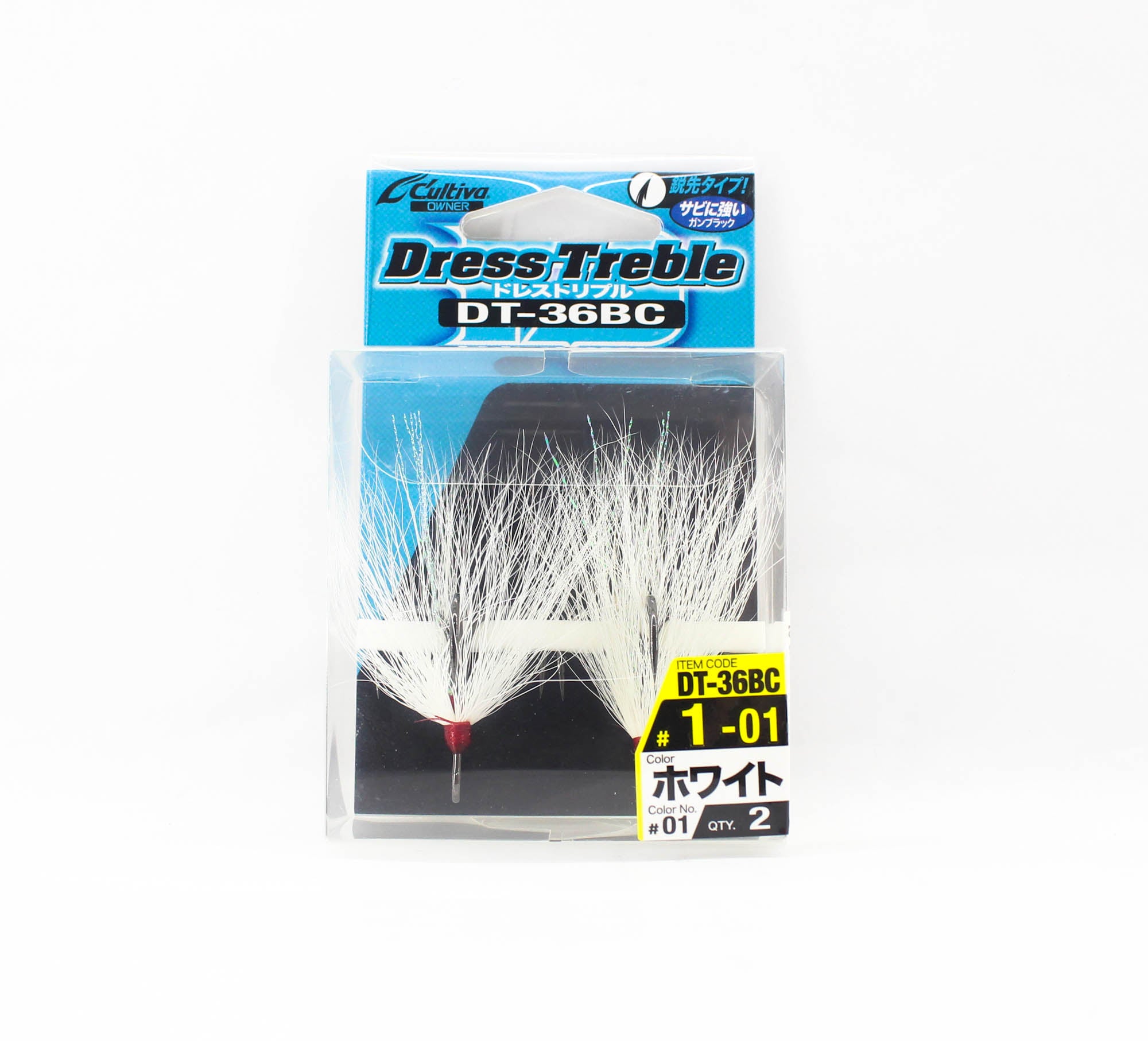 Owner DT-36 BC Dress Treble Hook Size 1 White (8000)