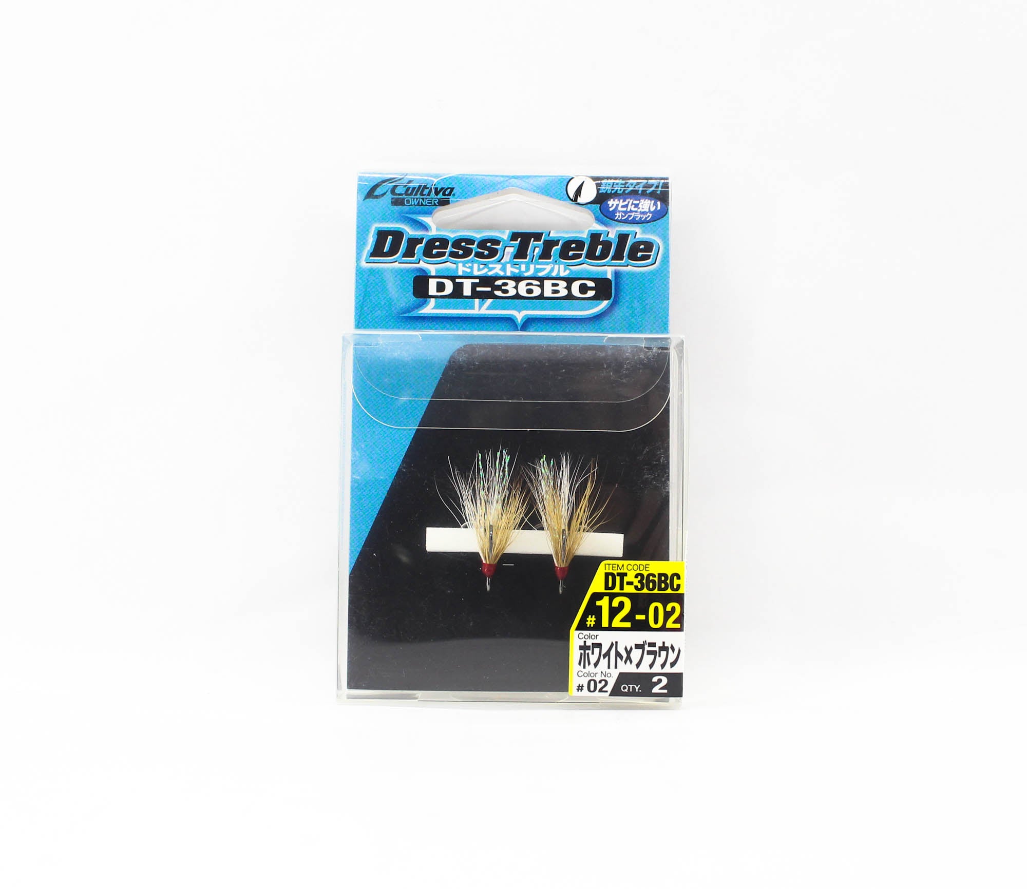 Owner DT-36 BC Dress Treble Hook Size 12 White Brown (8024)