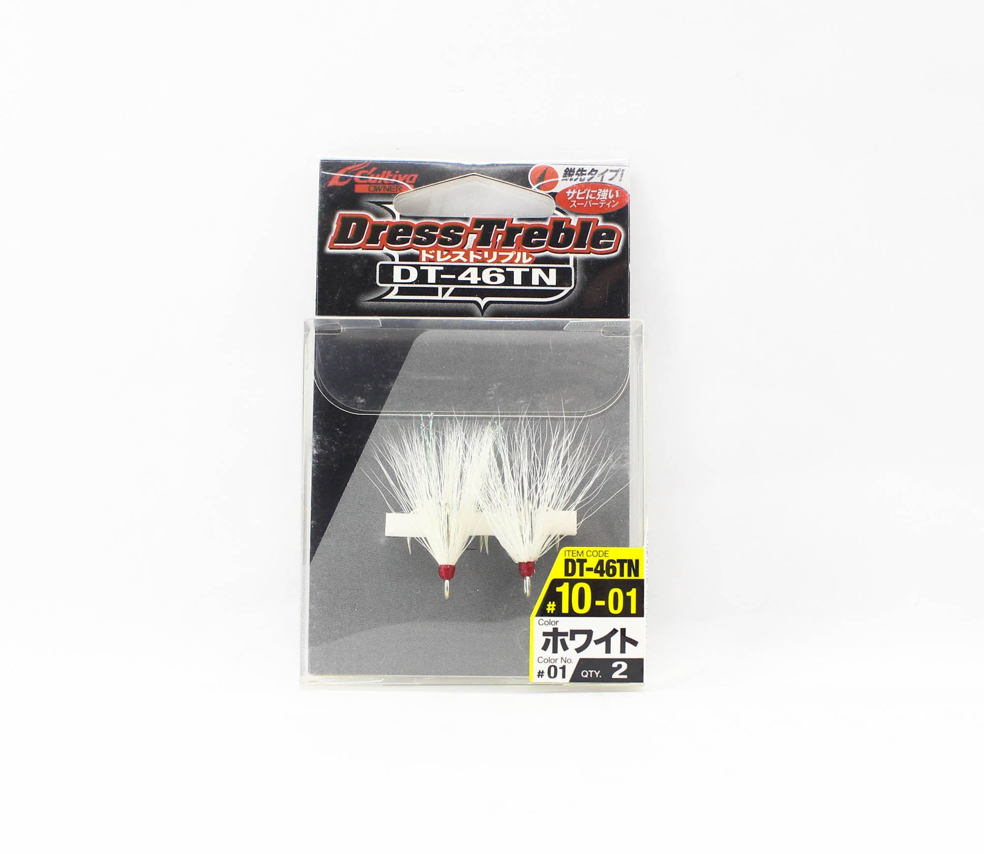 Owner DT-46 TN Dress Treble Hook Size 10 White (8093)