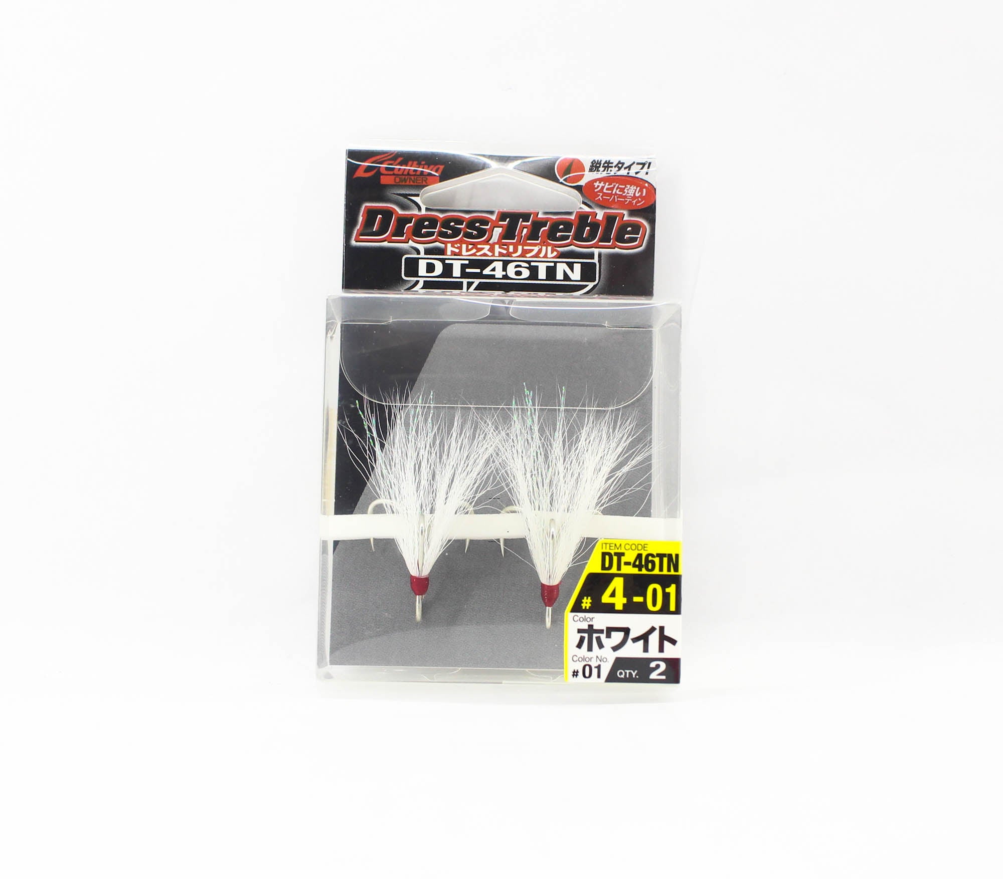 Owner DT-46 TN Dress Treble Hook Size 4 White (8123)