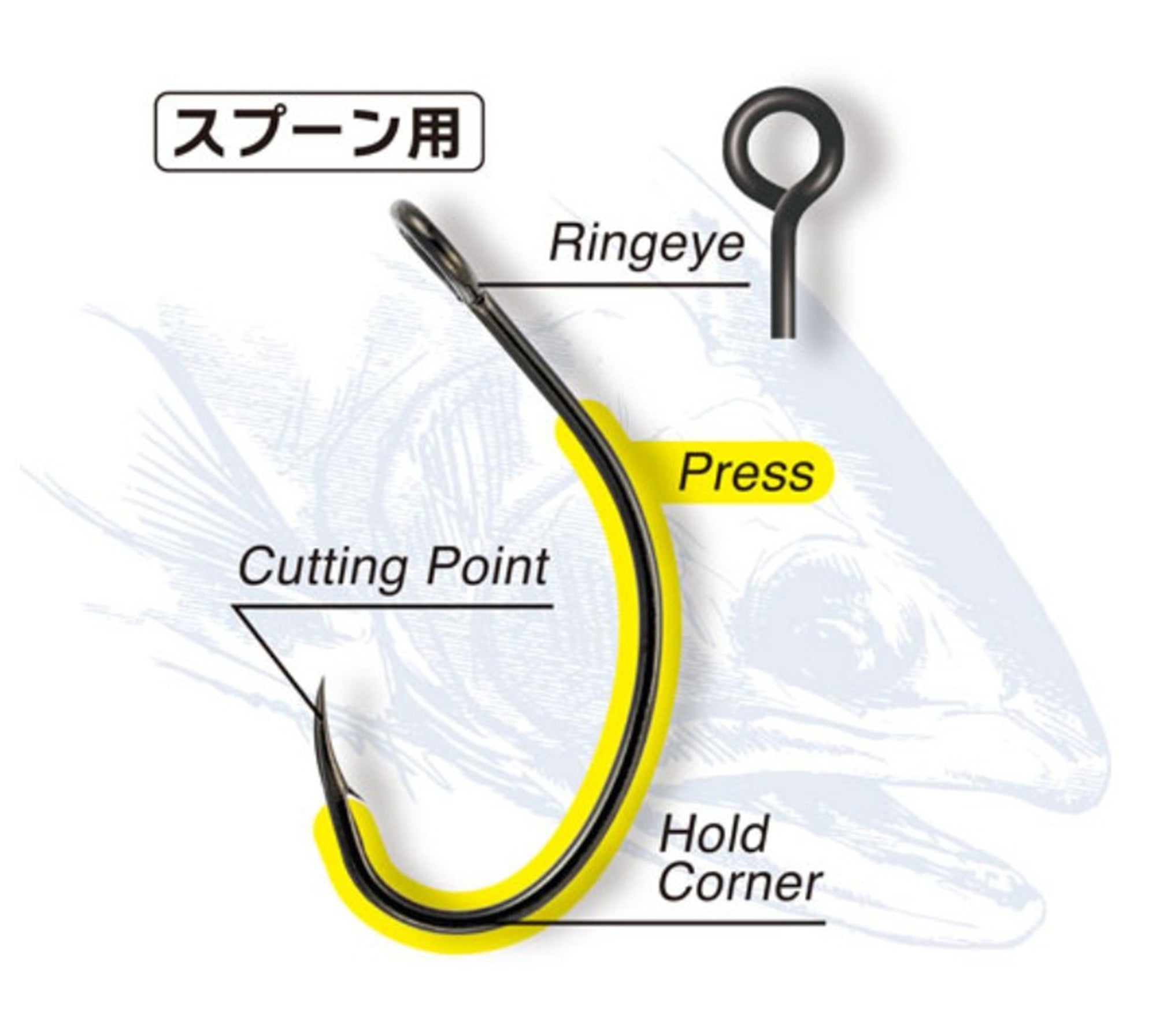 Owner S-61 Single Hook for Spoon Size 2/0 (8238)