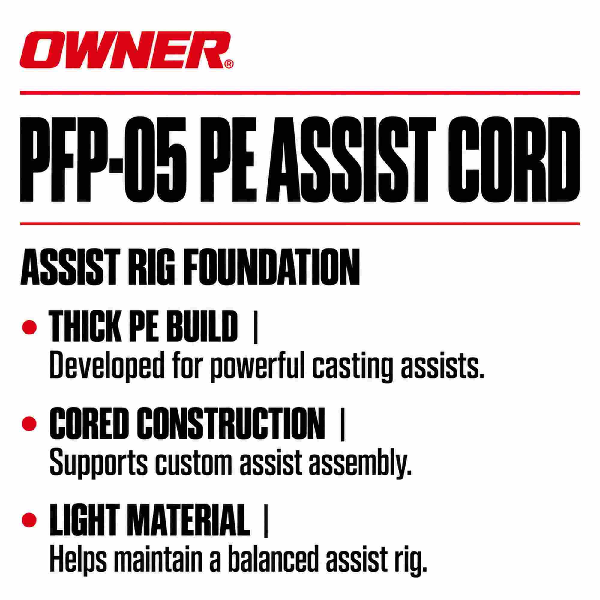 Owner PFP-05 PE Assist Cord Line Size SS 400lb (1419)