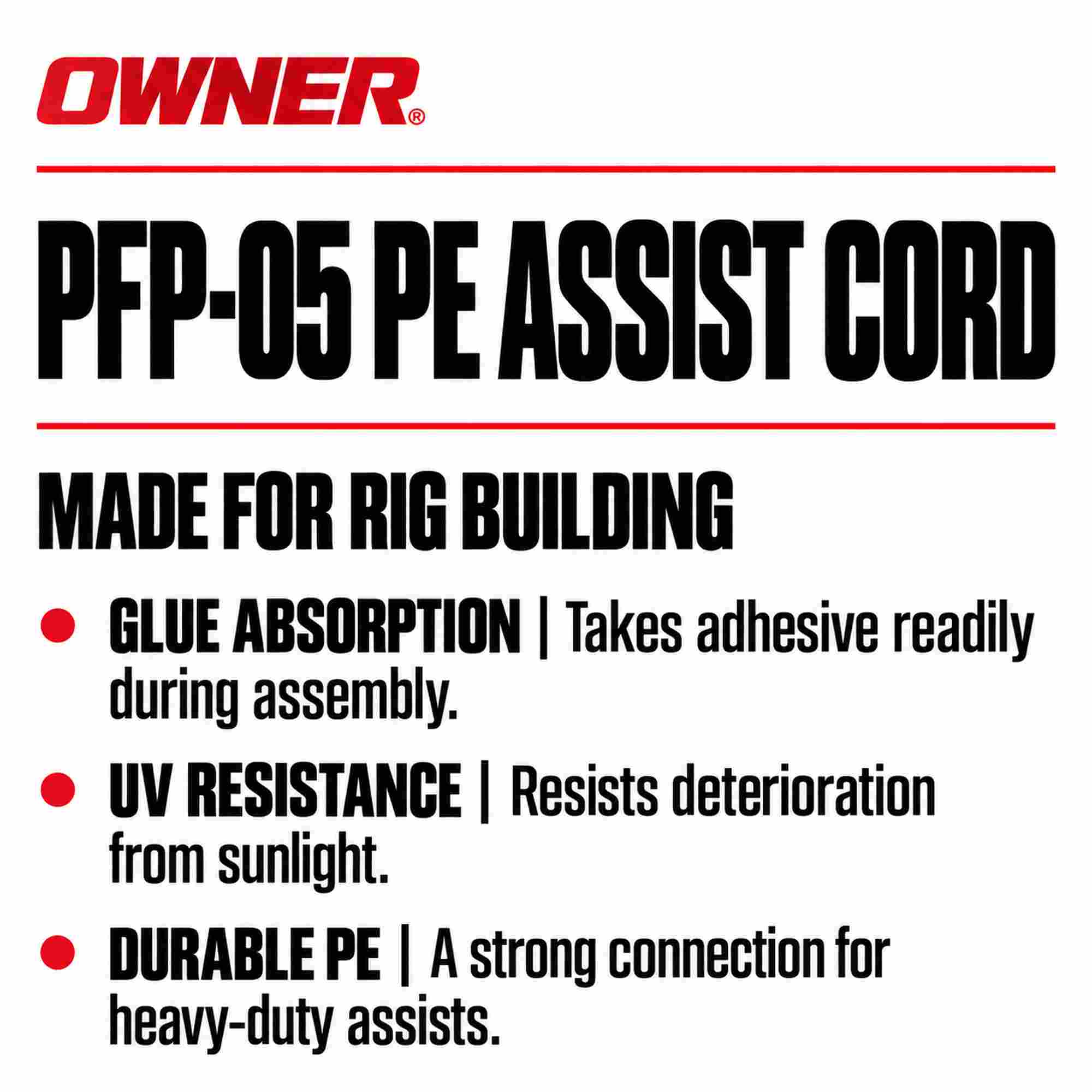 Owner PFP-05 PE Assist Cord Line Size M 600lb (1433)