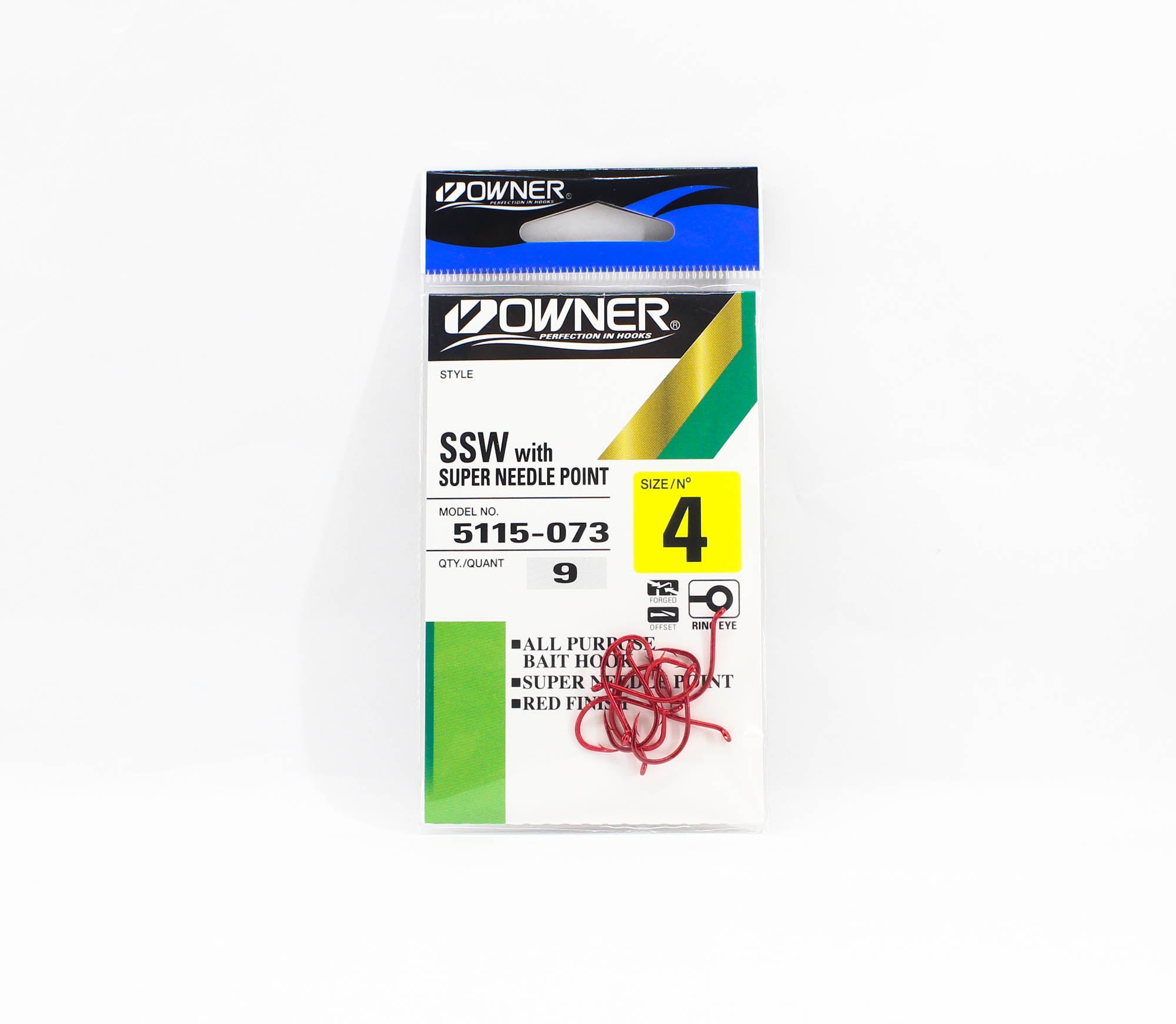 Owner SSW Hook Size 4 Red (0961)