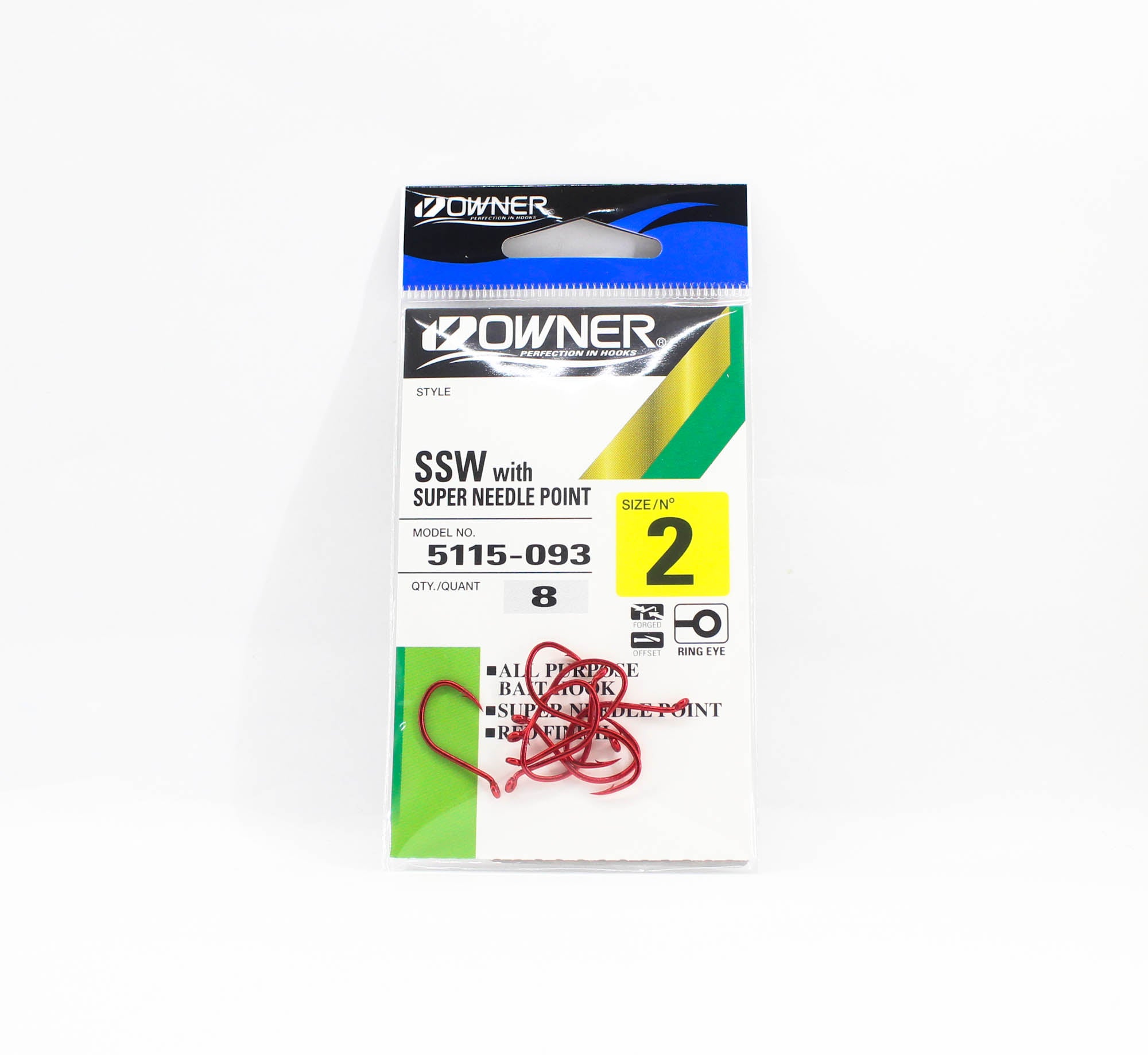 Owner SSW Hook Size 2 Red (0978)