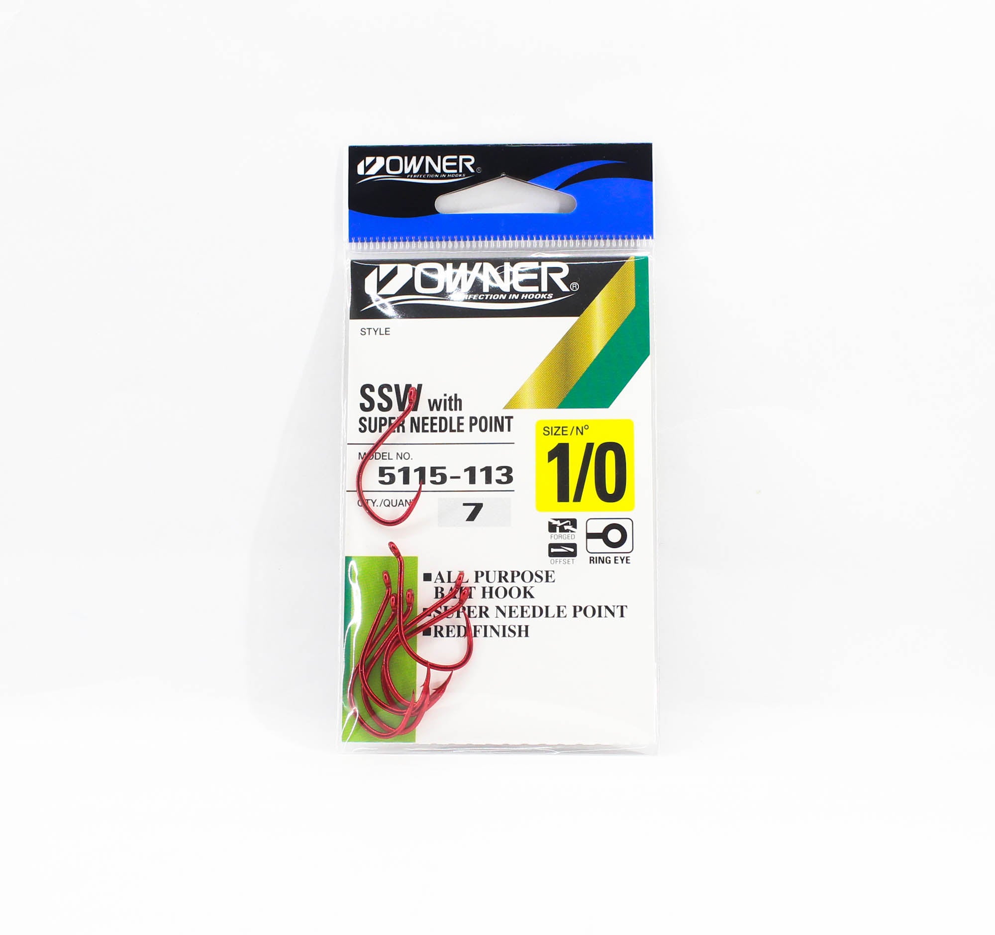 Owner SSW Hook Size 1/0 Red (0992)