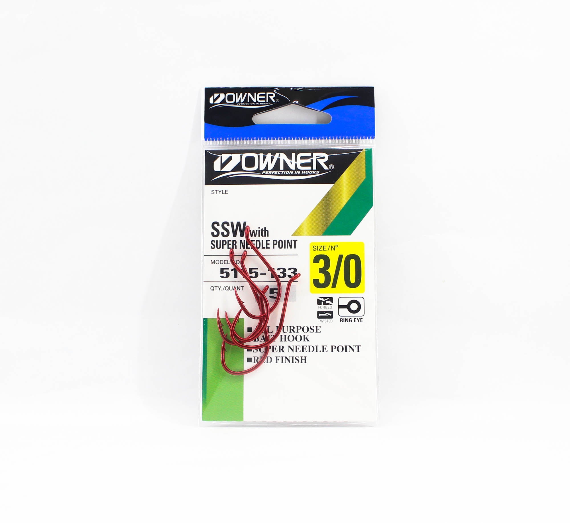 Owner SSW Hook Size 3/0 Red (1012)