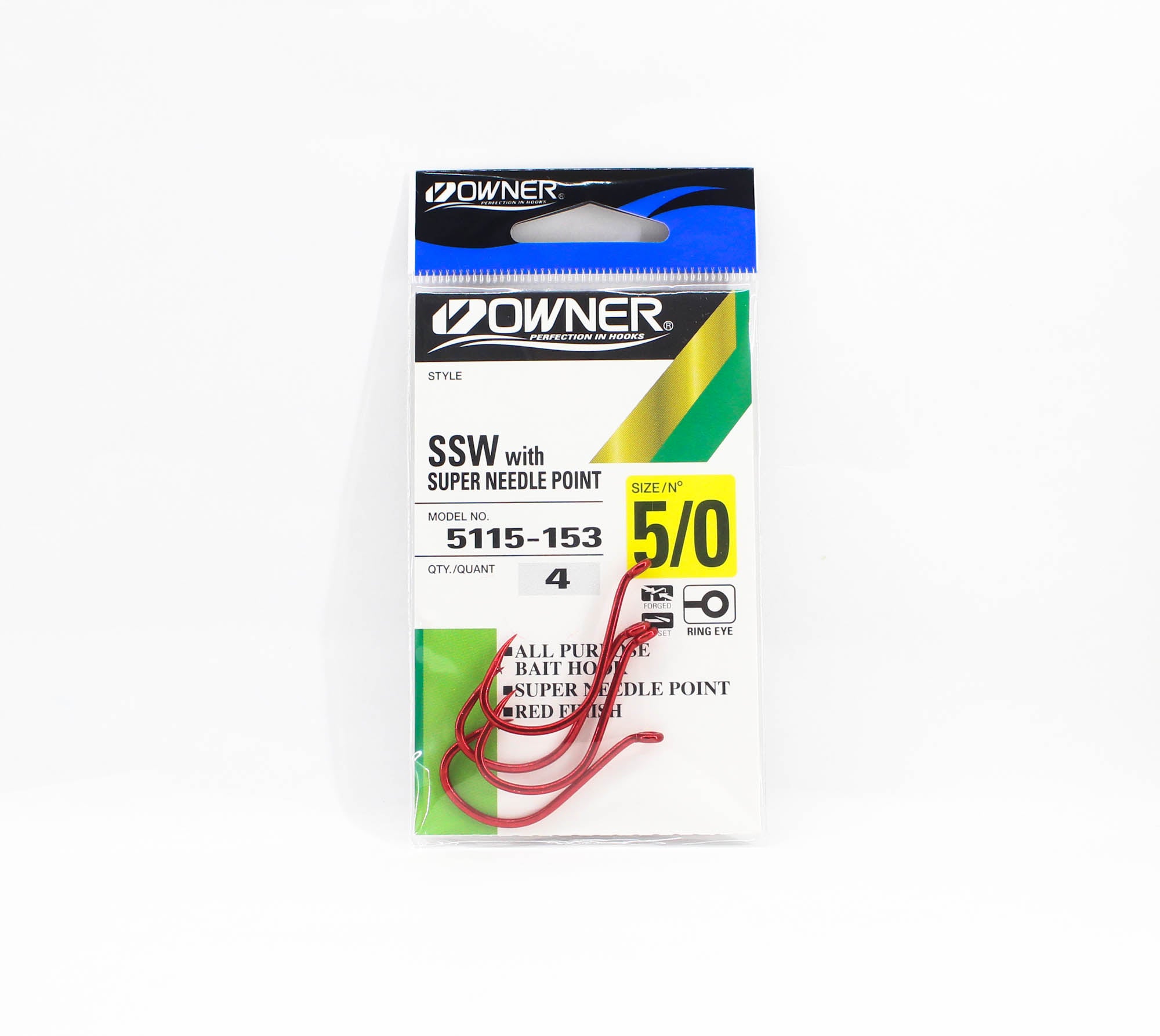Owner SSW Hook Size 5/0 Red (1036)