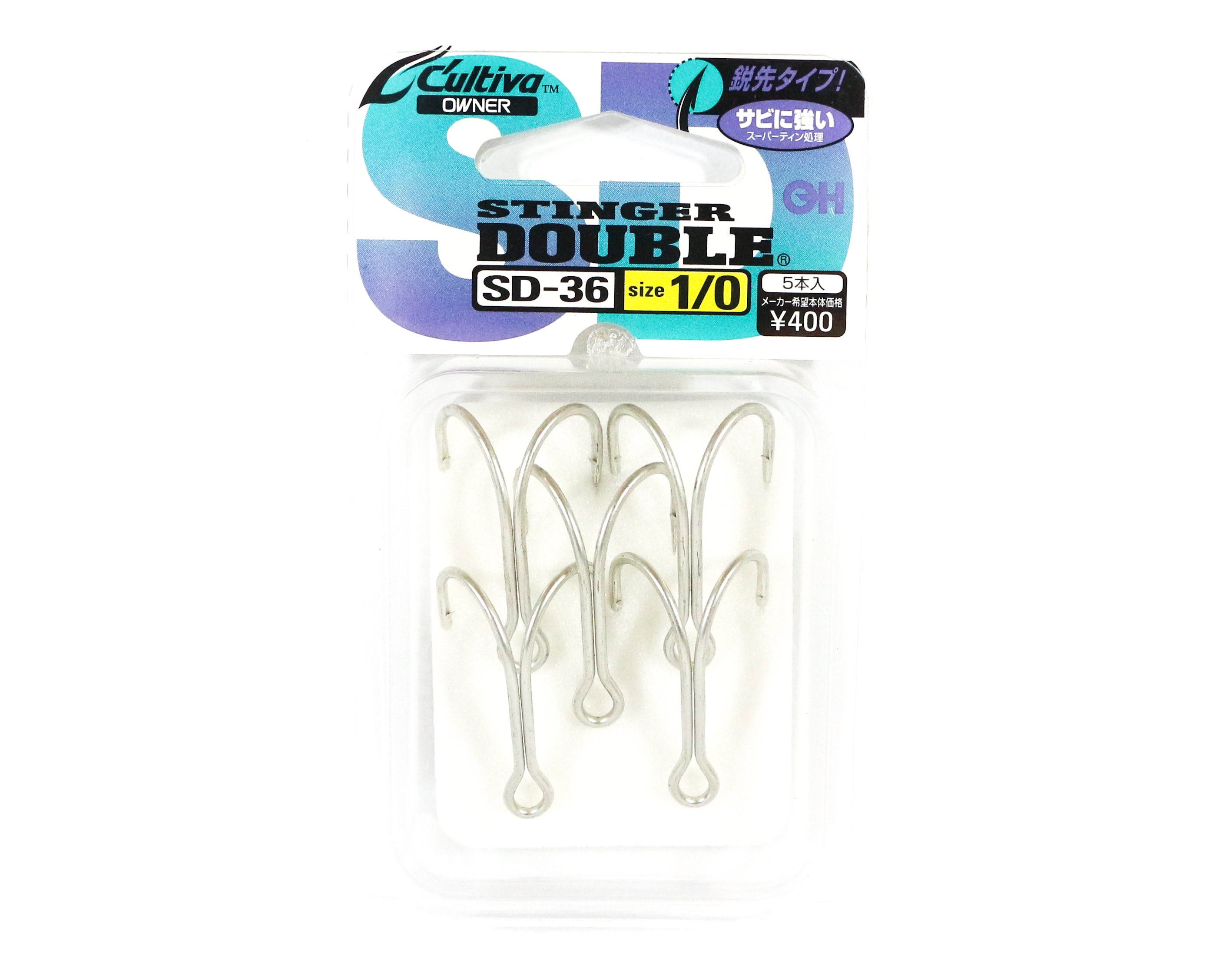 Owner SD-36 Double Hook Stinger Size 1/0 Japan (6116)
