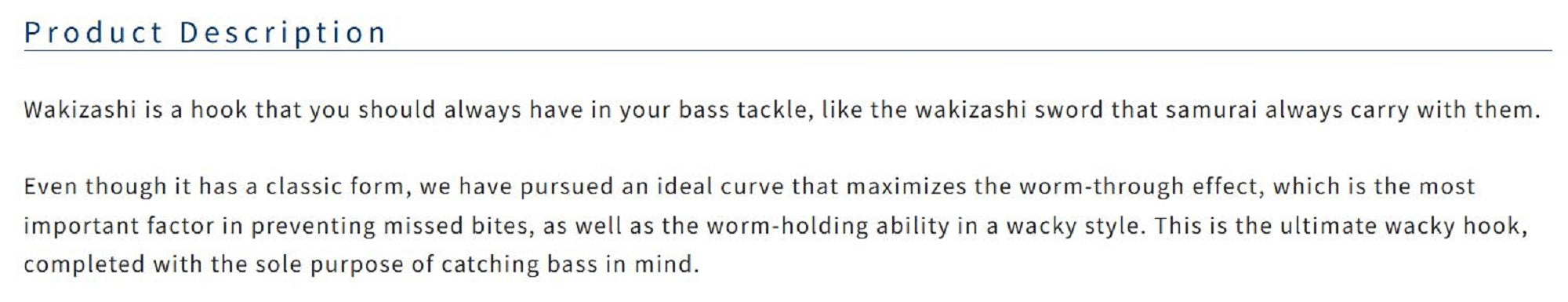 Owner B-75 Worm Hook Wakizashi Wacky Size 1 (6383)