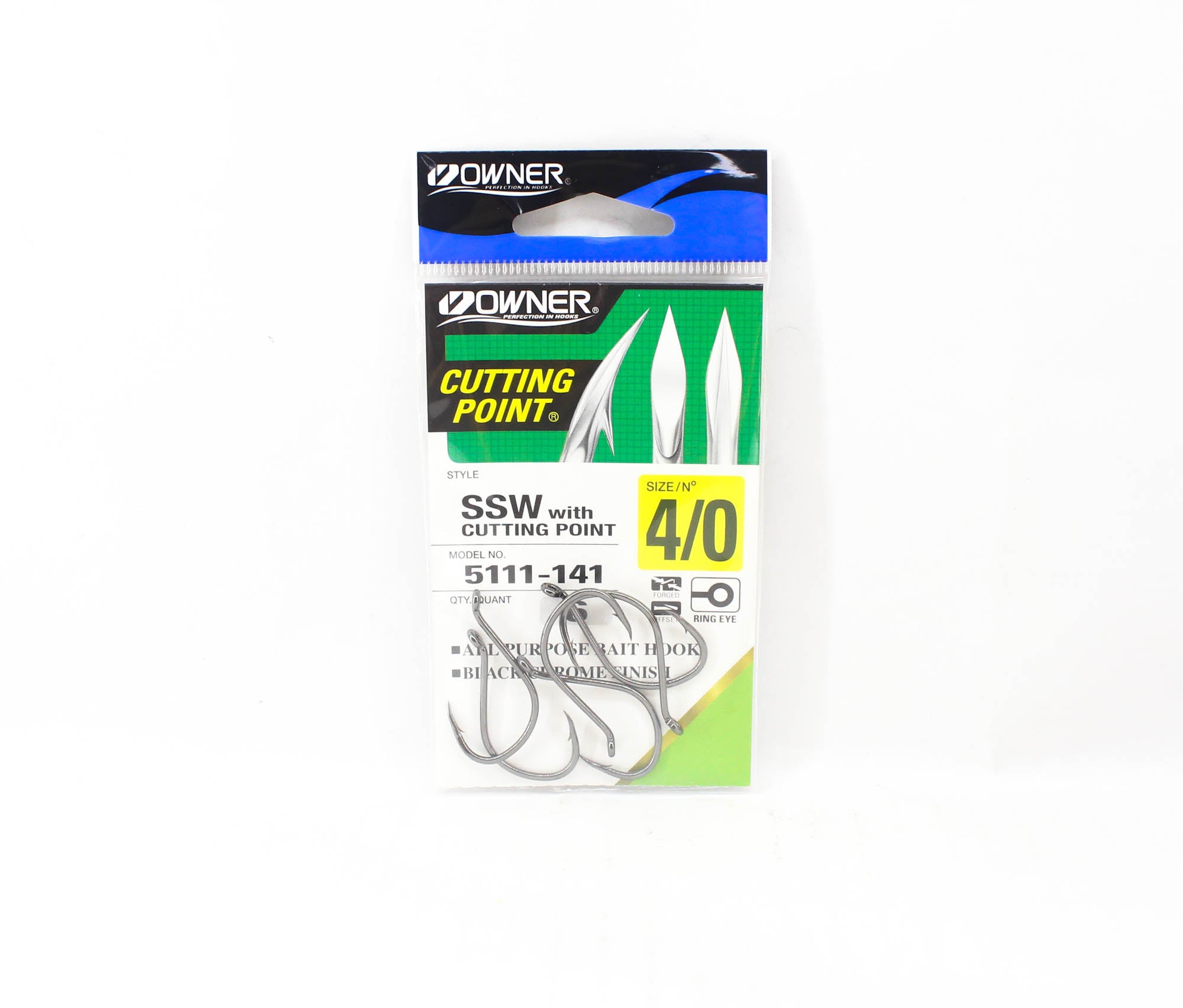 Owner SSW Cutting Point Hook Size 4/0 Black (8264)