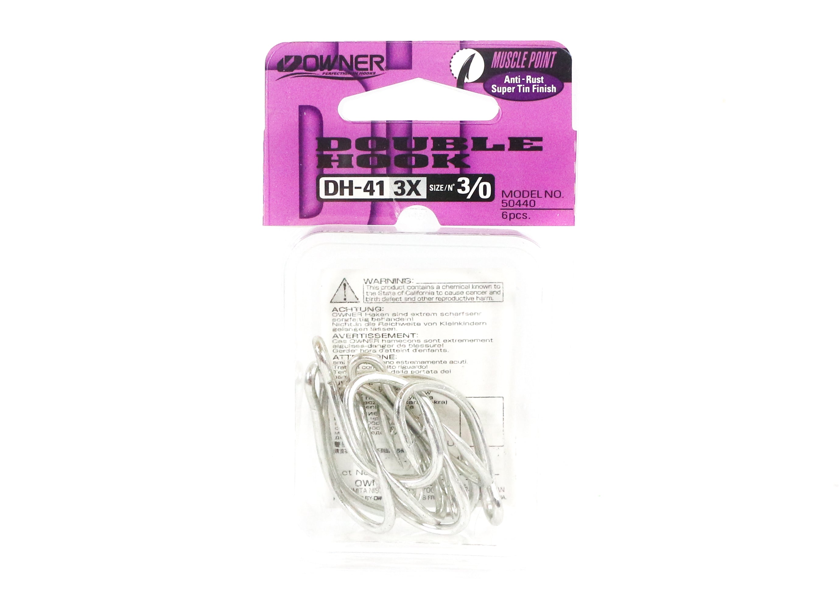 Owner DH-41 3X Double Hook Heavy Duty Size 3/0 (0953)