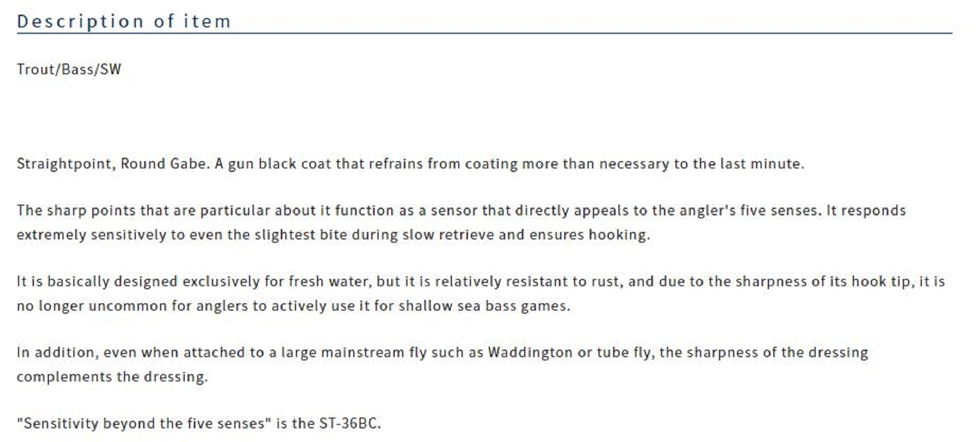 Owner ST-36 BC Treble Hook Black Size 4 (8539)