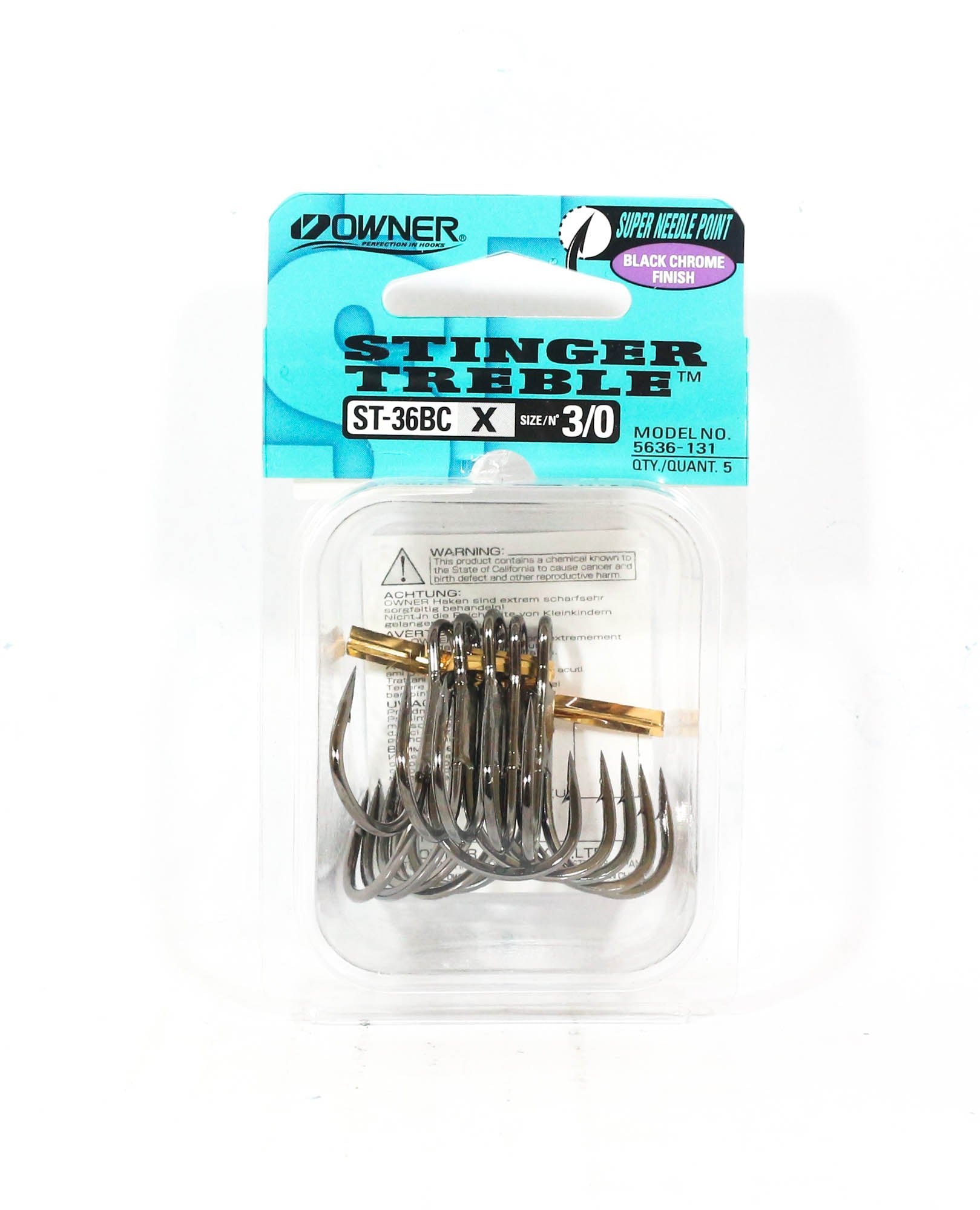 Owner ST-36 BC Treble Hook Black Size 3/0 (8812)