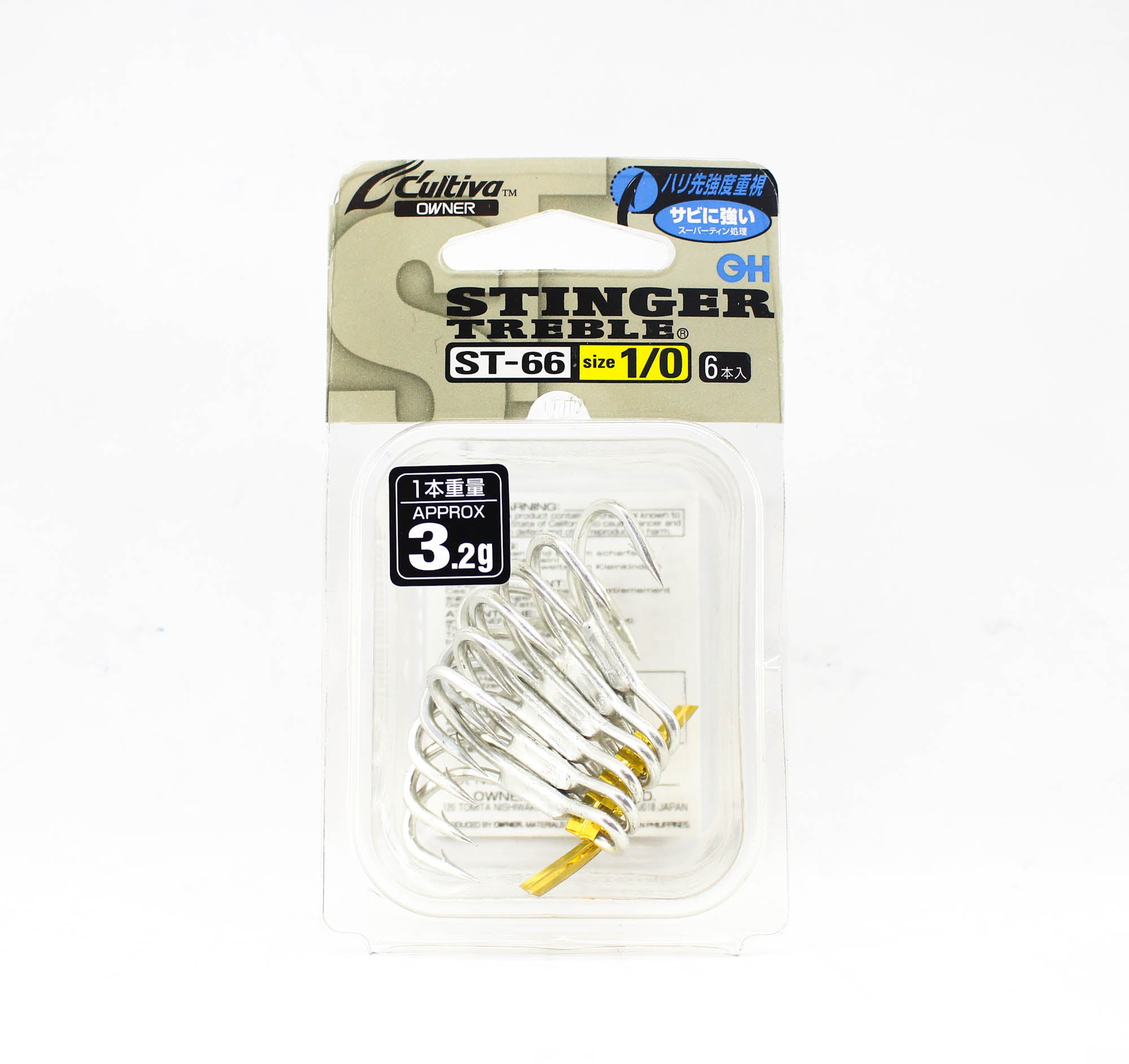 Owner ST-66 TN 4X Treble Hook Heavy Duty Size 1/0 (9369)