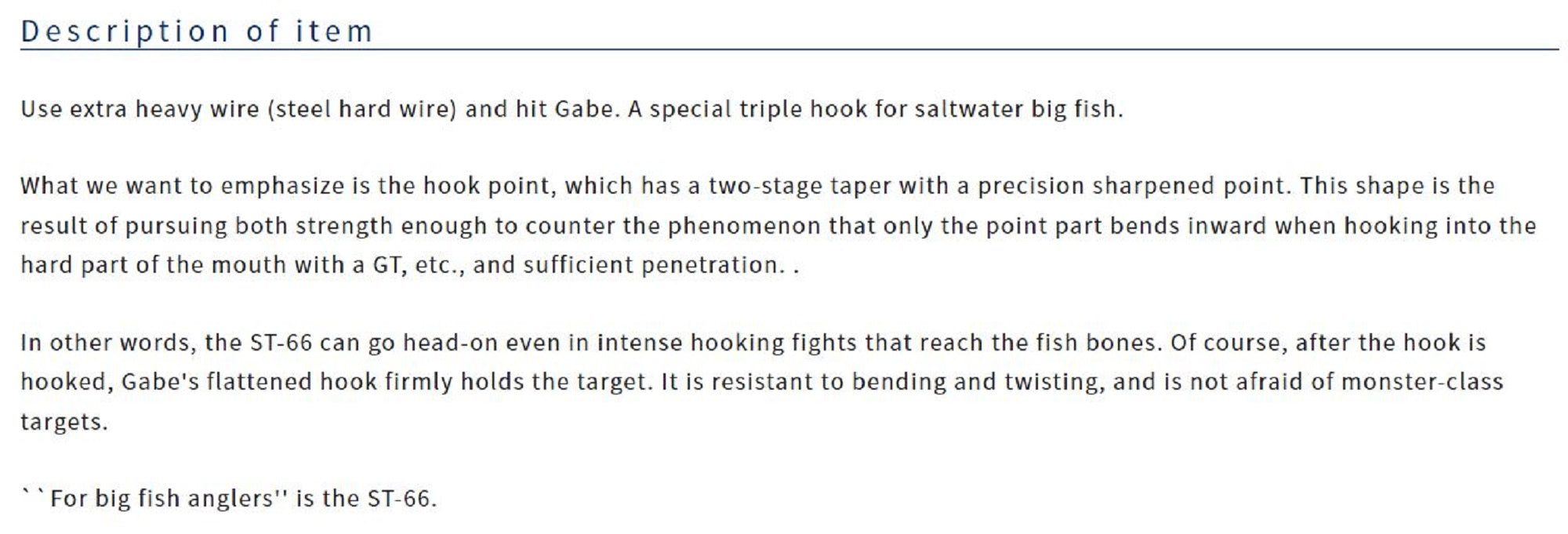 Owner ST-66 TN 4X Treble Hook Heavy Duty Size 5/0 (9406)