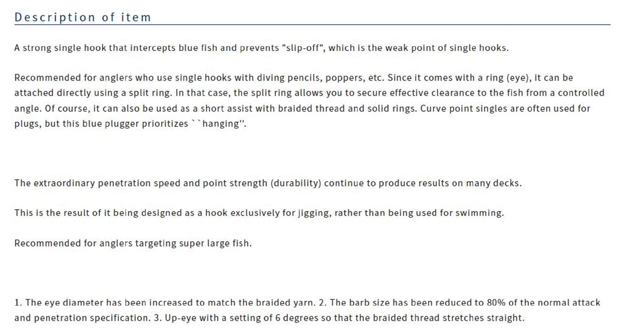 Owner SJ-51 TN Stinger Jigging Hook Size 9/0 (9987)