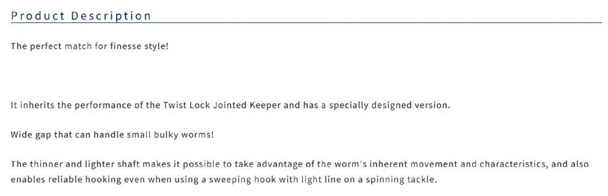 Owner TL-01 Twist Lock Finesse Worm Hook Size 1/0 (0318)