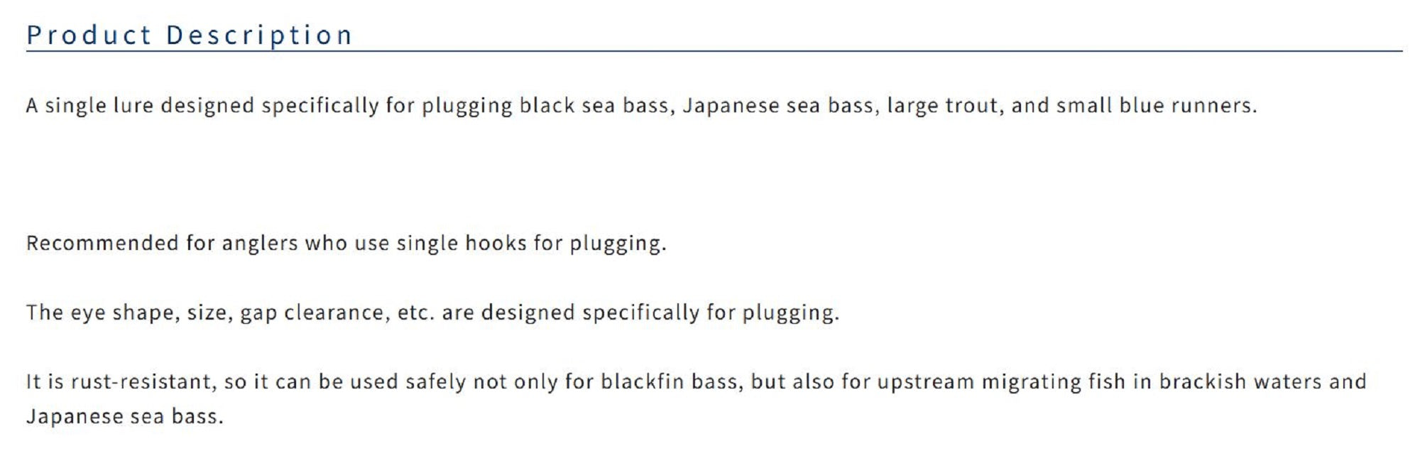 Owner S-125M Plugging Single Hook for Lure Size 4/0 (0387)