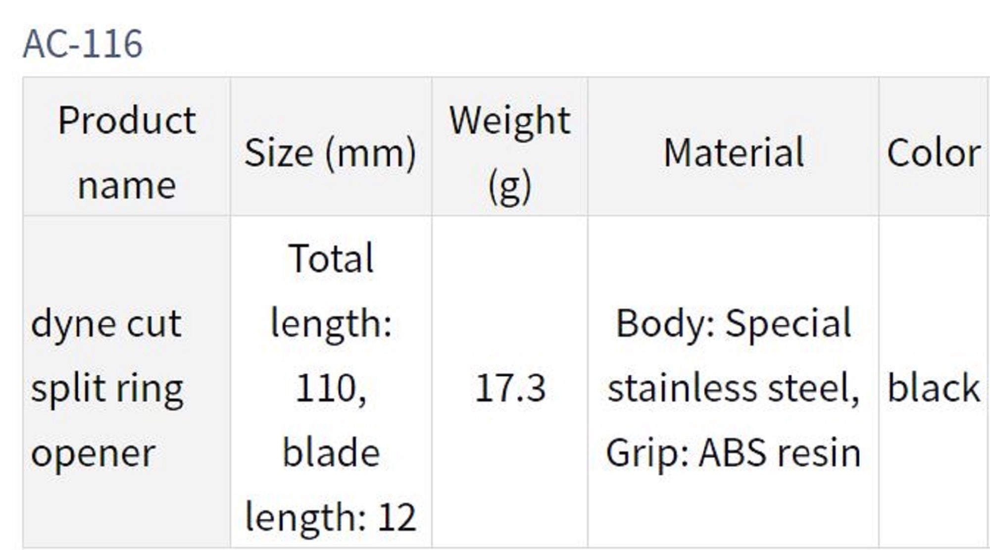 Snow Peak Carp AC-116 Split Ring Opener Scissors 110mm 17 grams (1258)