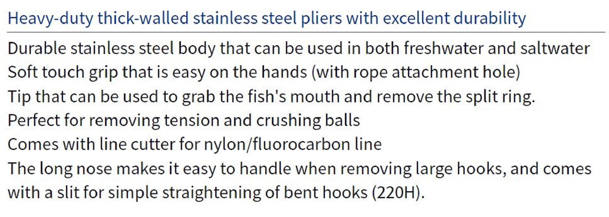 Daiwa Pliers Split Ring V220H 220mm (5058)