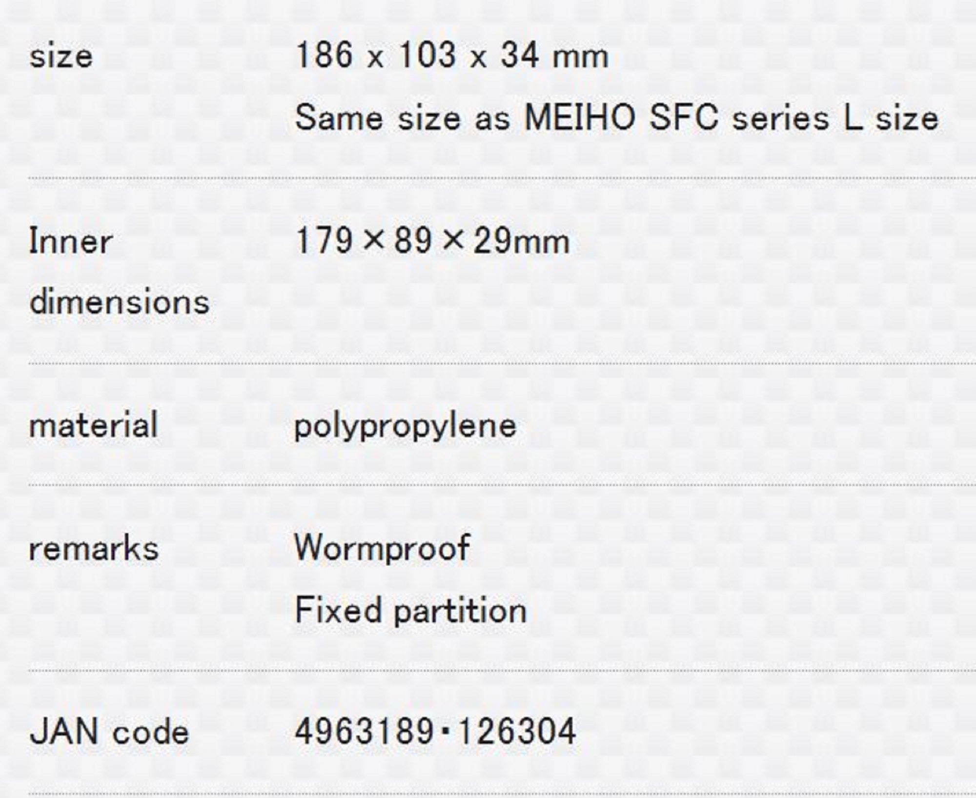 Meiho VS-706 (185 x 102 x 33 mm) Smoke Black (6304)
