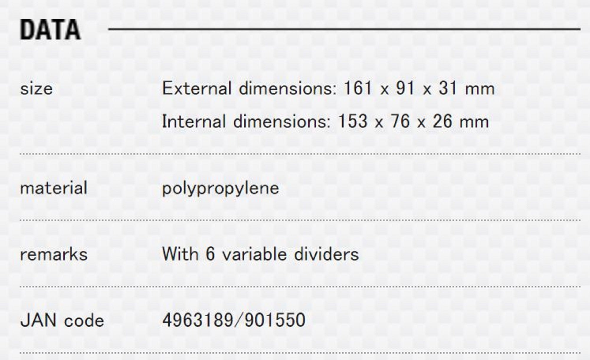 Meiho Worm Case M (161 x 91 x 31 mm) Clear (1550)