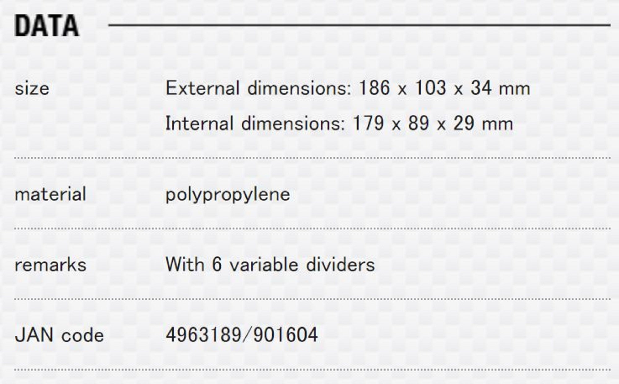 Meiho Worm Case L (186 x 103 x 34 mm) Clear (1604)
