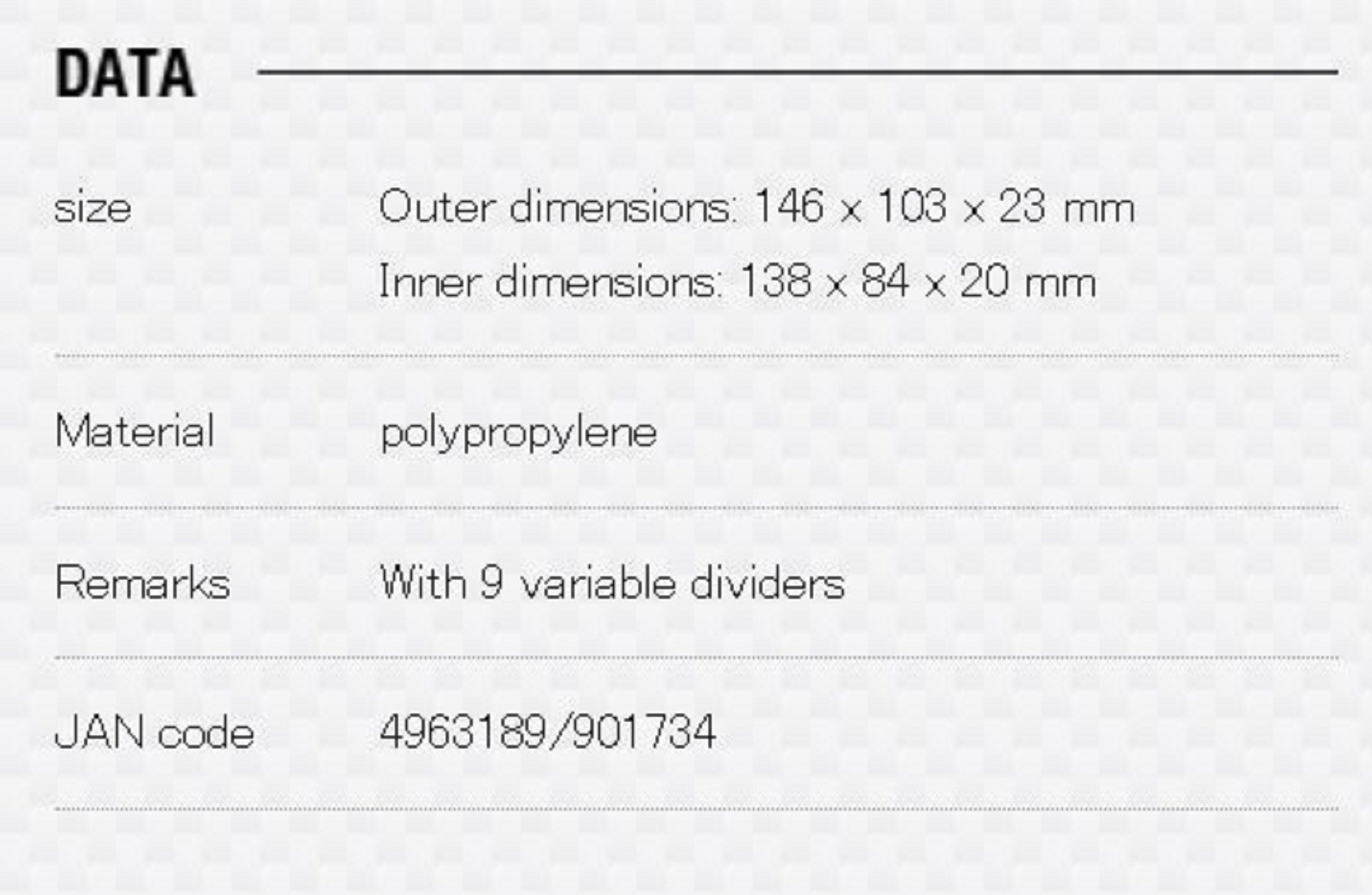 Meiho Worm Case F (146 x 103 x 23 mm) Clear (1734)