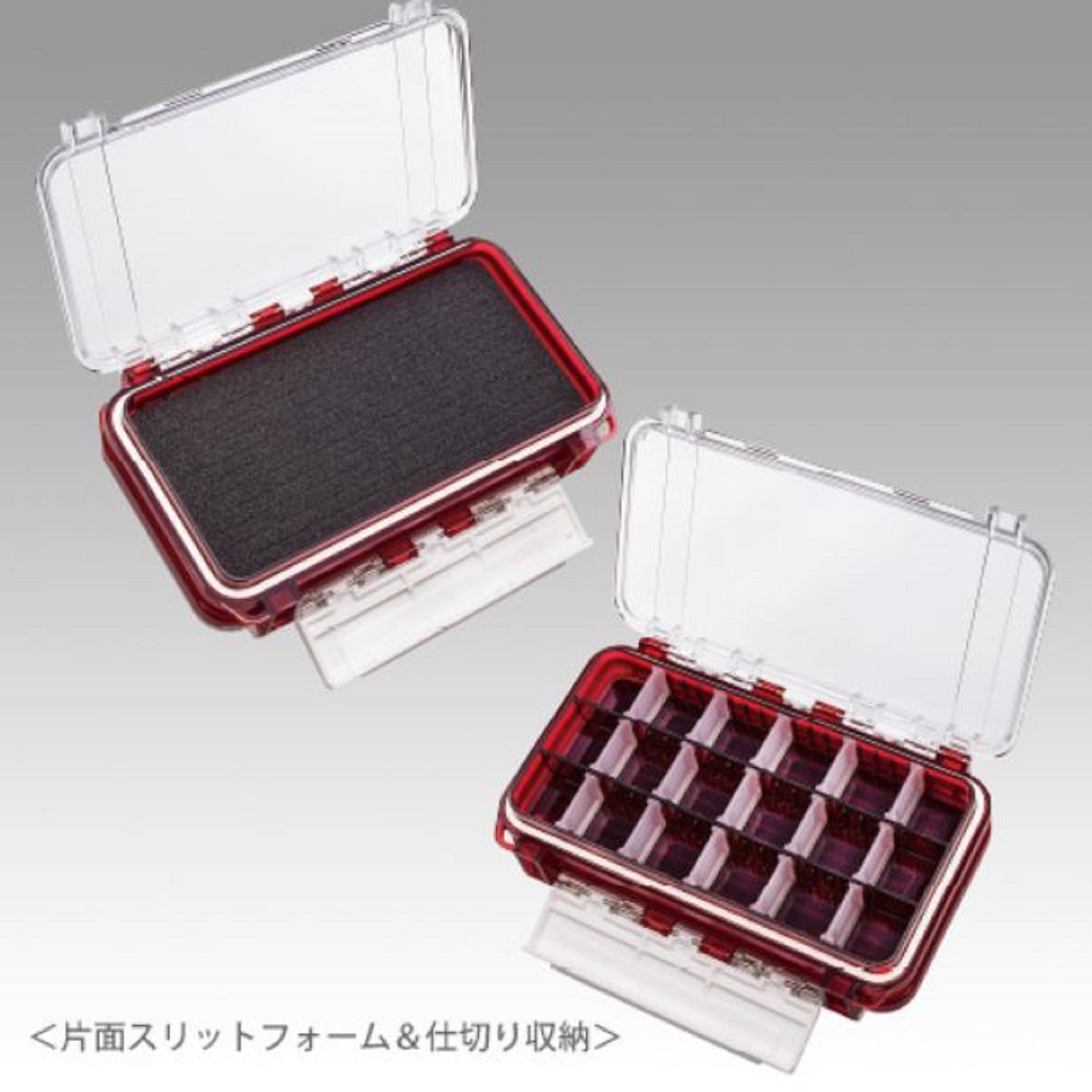 Meiho WG-1 Waterproof Parts Case (175 x 50 x 43 mm) Clear Red (4260)