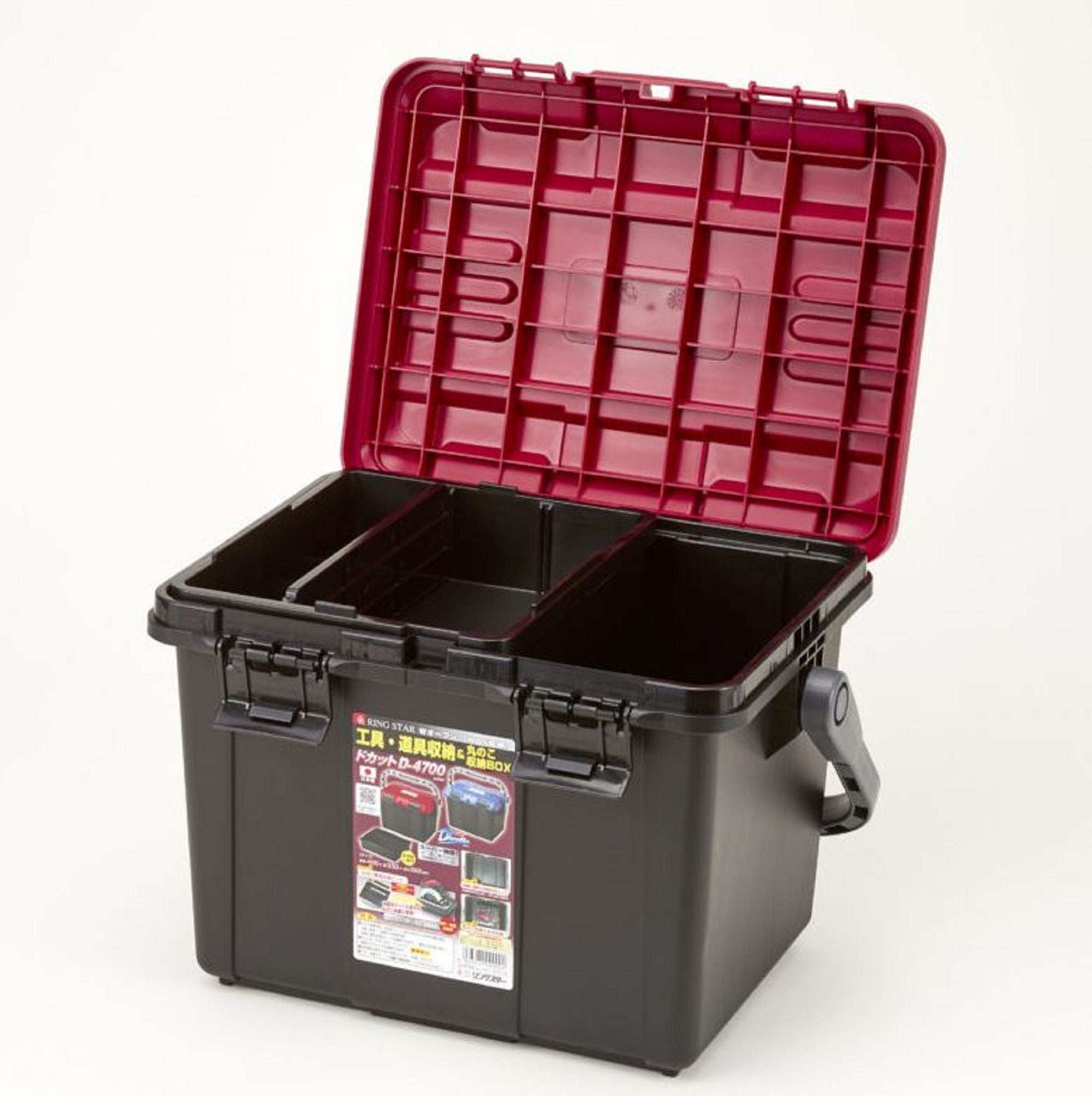Ring Star Docutte D-4700 RB Tackle Box 465 x 333 x 322 mm Red Blk (9118)
