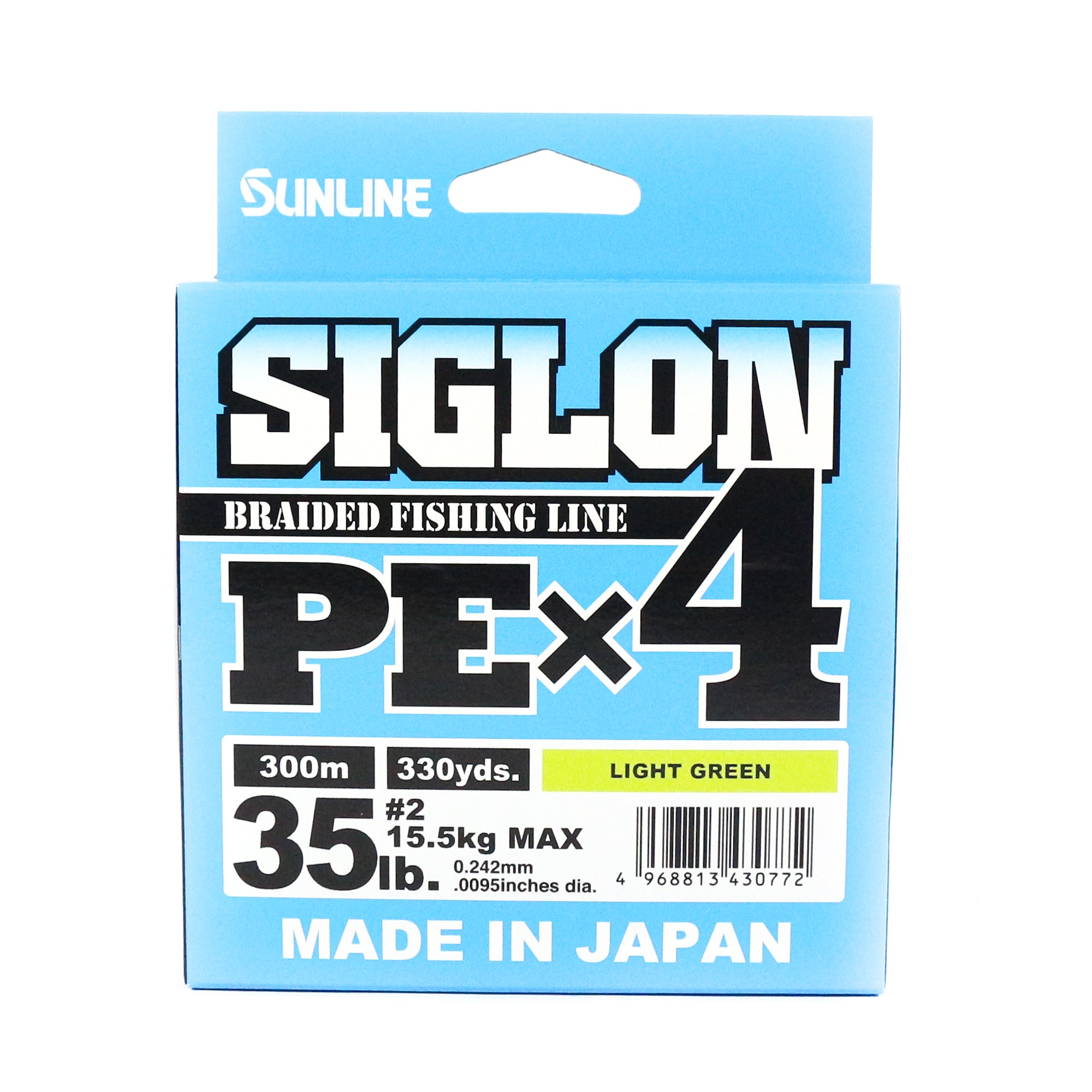 Sunline P.E Line X4 Siglon 300M P.E 2 35LB Lime Green (0772)