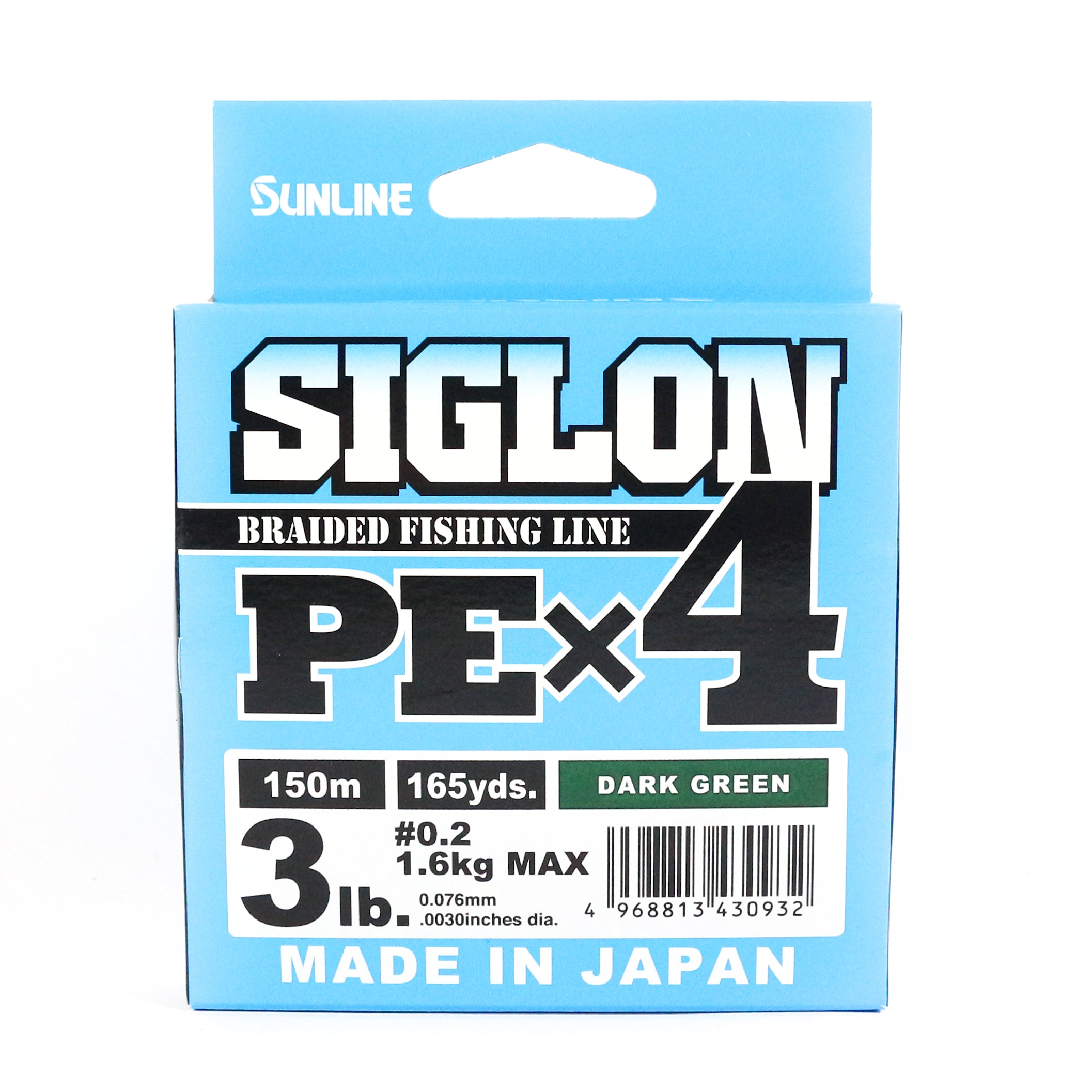 Sunline P.E Line X4 Siglon 150M P.E 0.2 3LB Dark Green (0932)