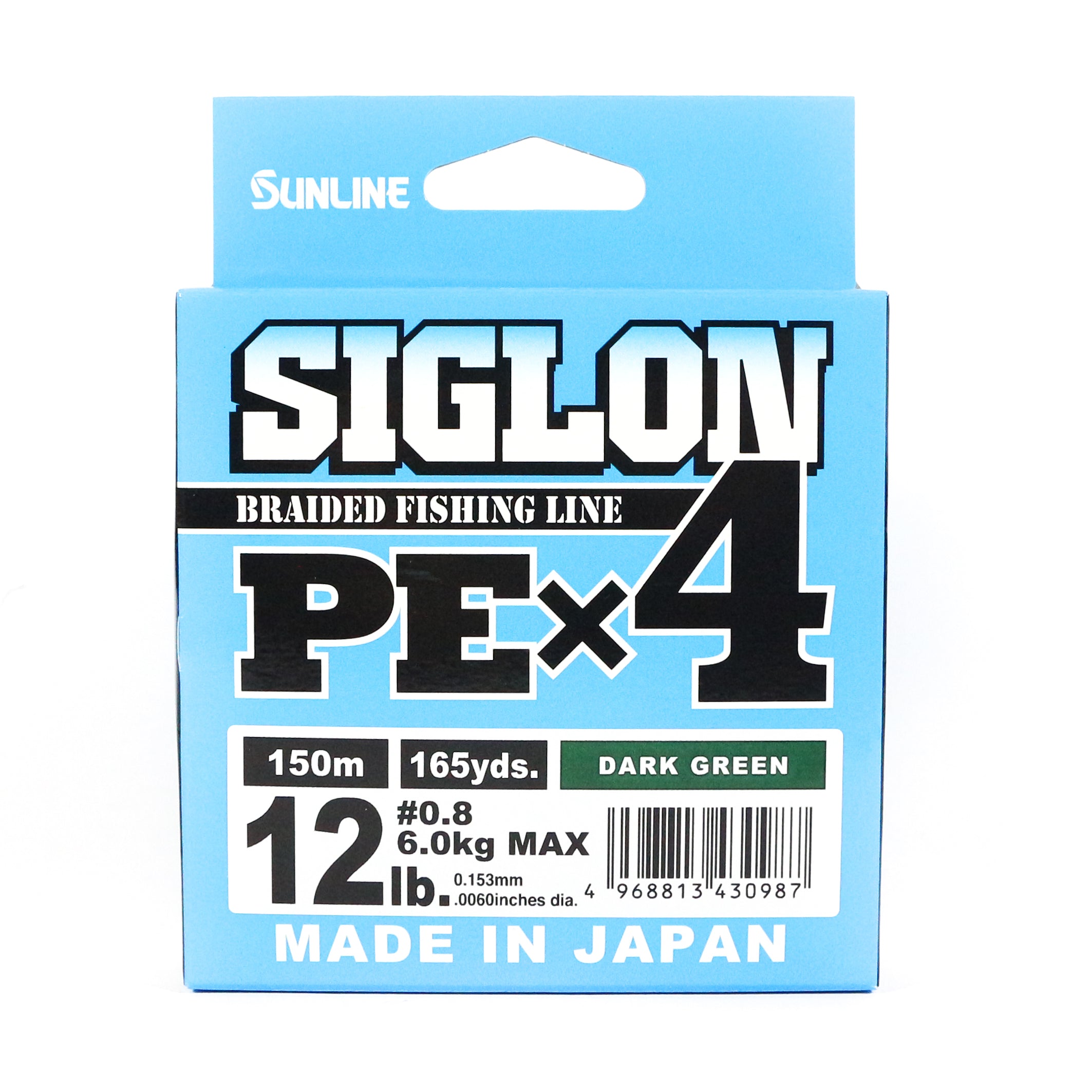 Sunline P.E Line X4 Siglon 150M P.E 0.8 12LB Dark Green (0987)