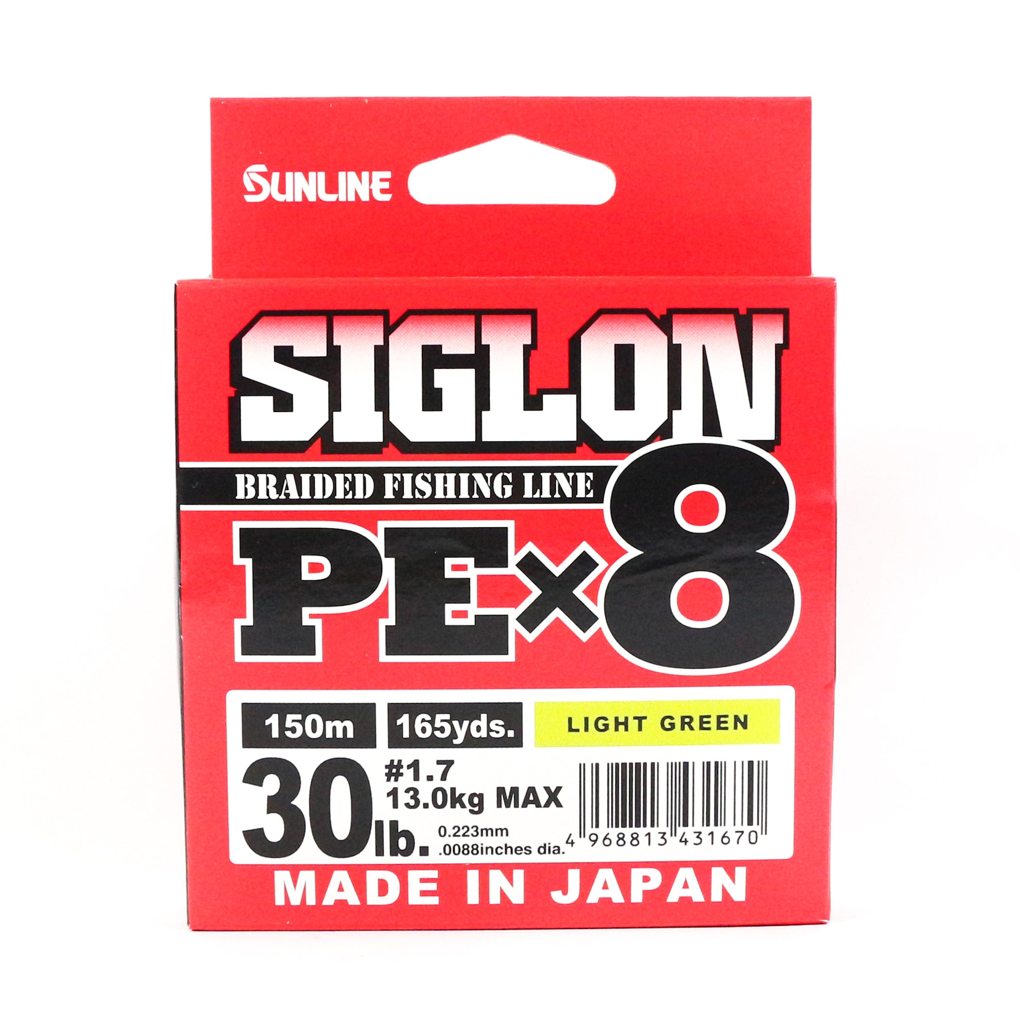 Sunline P.E Line X8 Siglon 150M P.E 1.7 30LB Lime Green (1670)